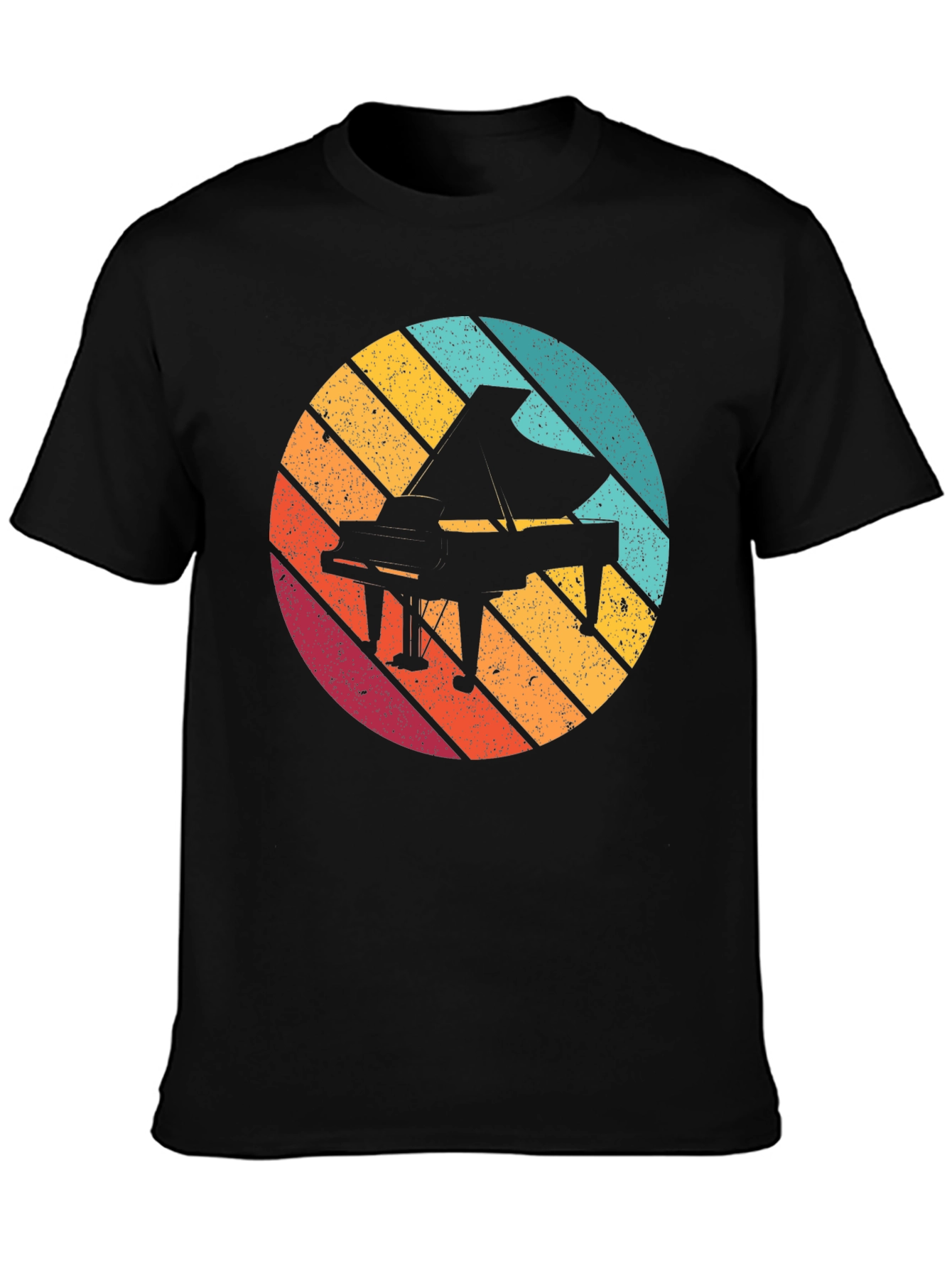Retro Piano Graphic Tee - Black