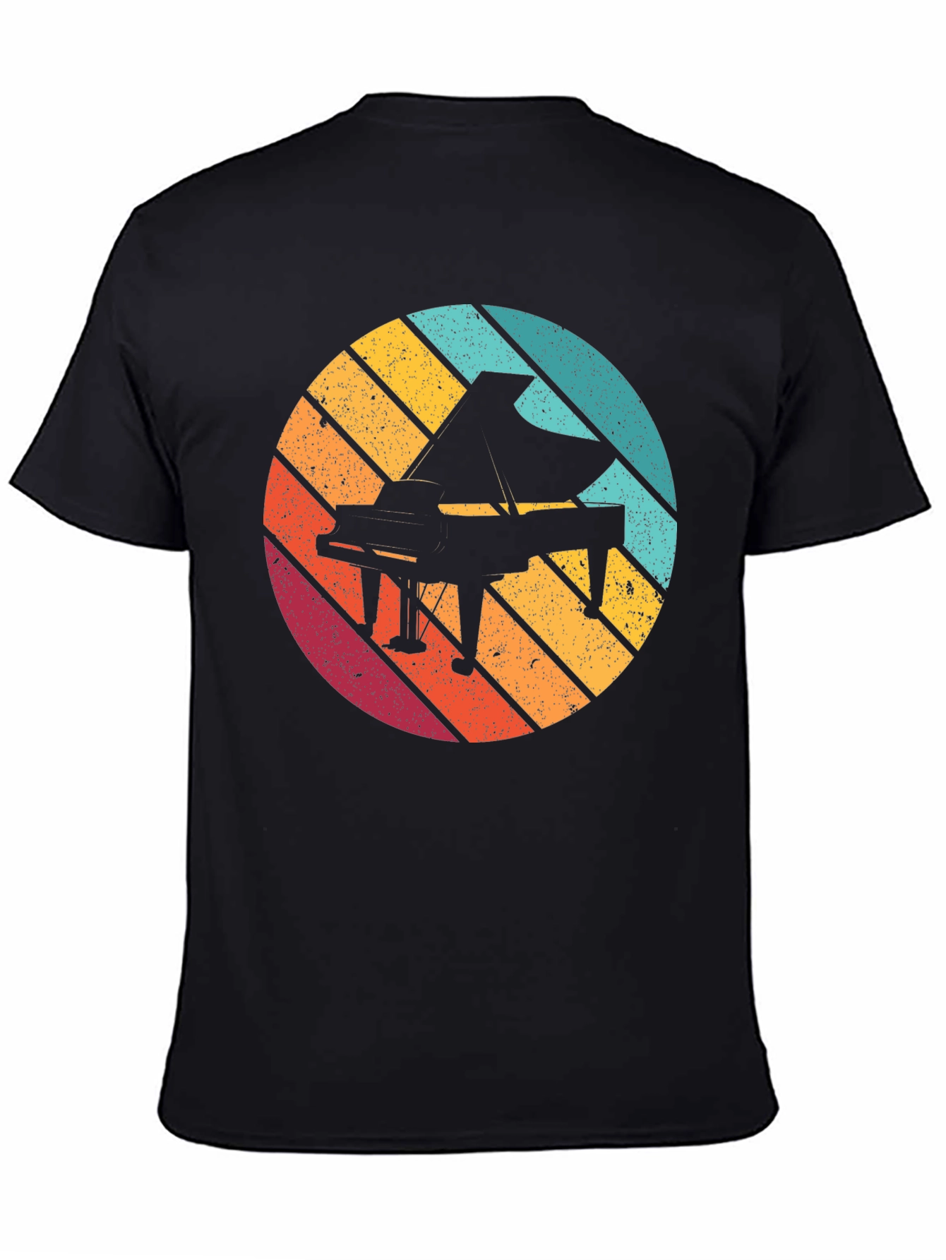 Retro Piano Graphic Tee - Black