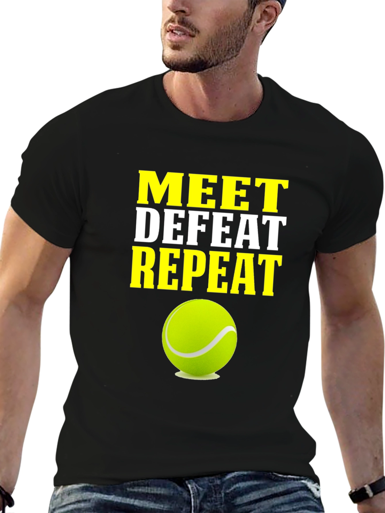 Meet Defeat Repeat Tennis T-Shirt
