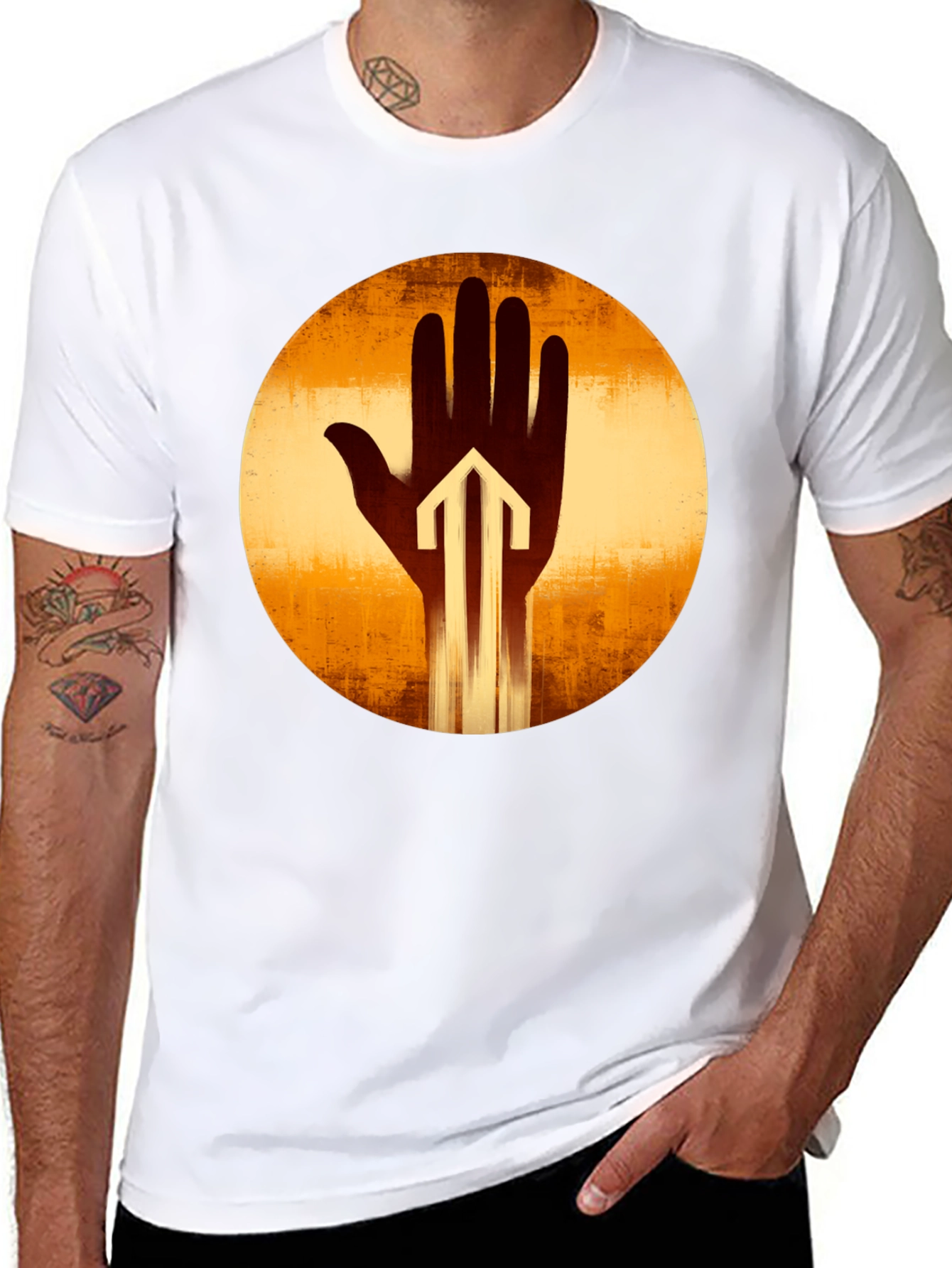 Symbolic Hand Graphic Print Tee