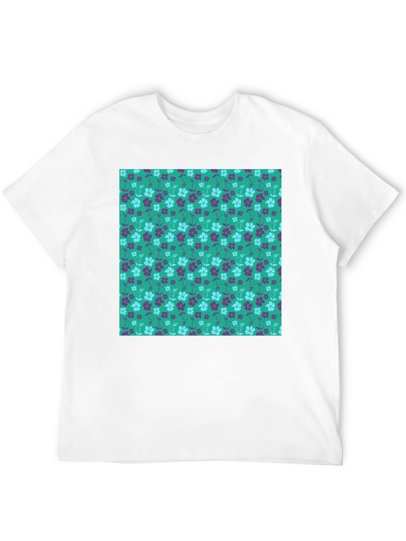 Floral Pattern Tee - Stylish Mens Black T-Shirt