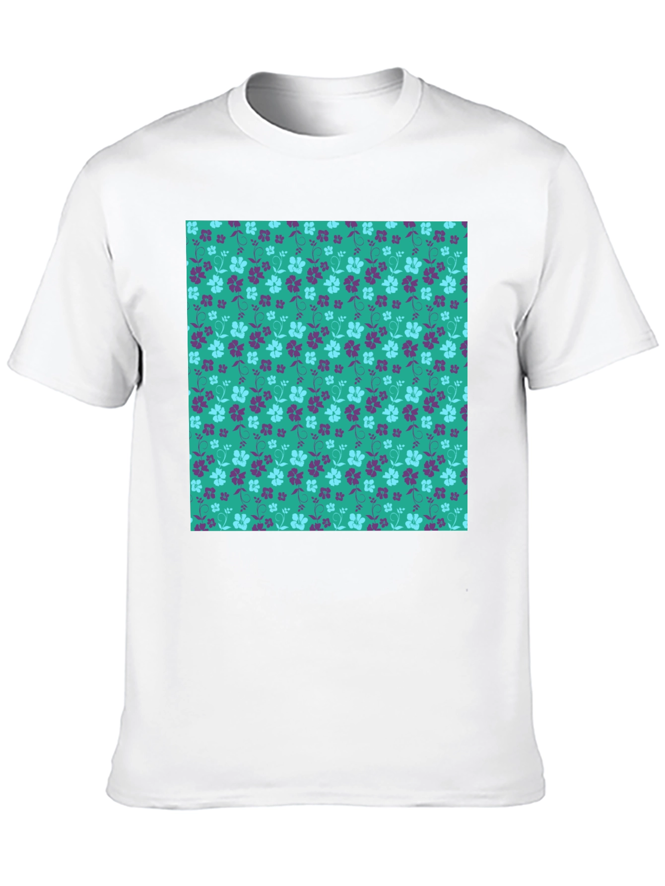 Floral Pattern Tee - Stylish Mens Black T-Shirt
