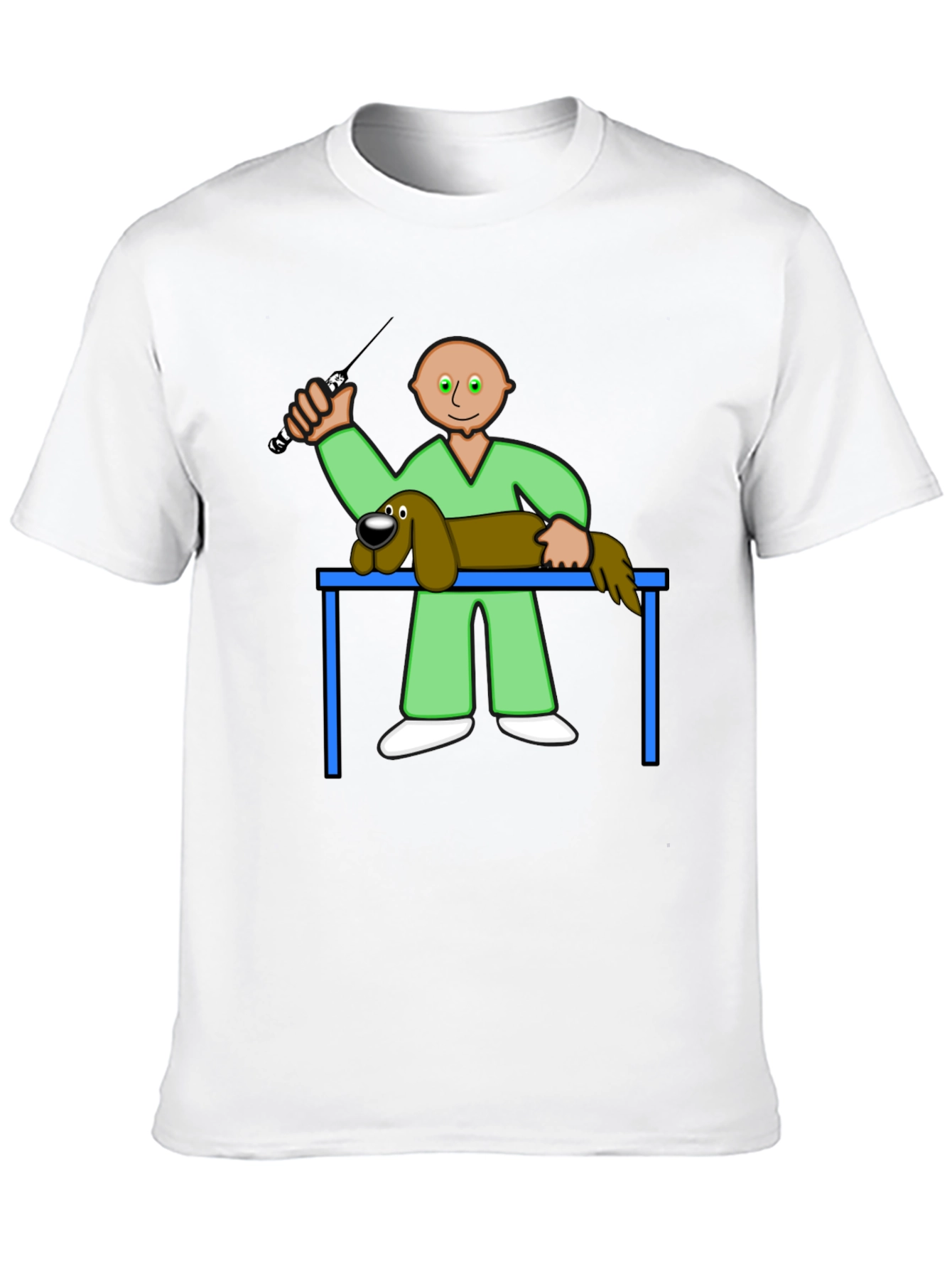Cartoon Vet T-Shirt: Grooming Style