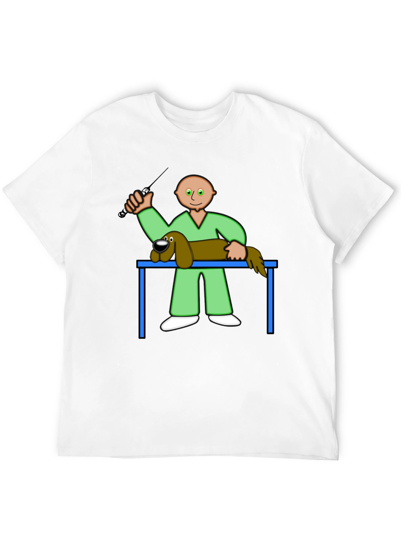 Cartoon Vet T-Shirt: Grooming Style