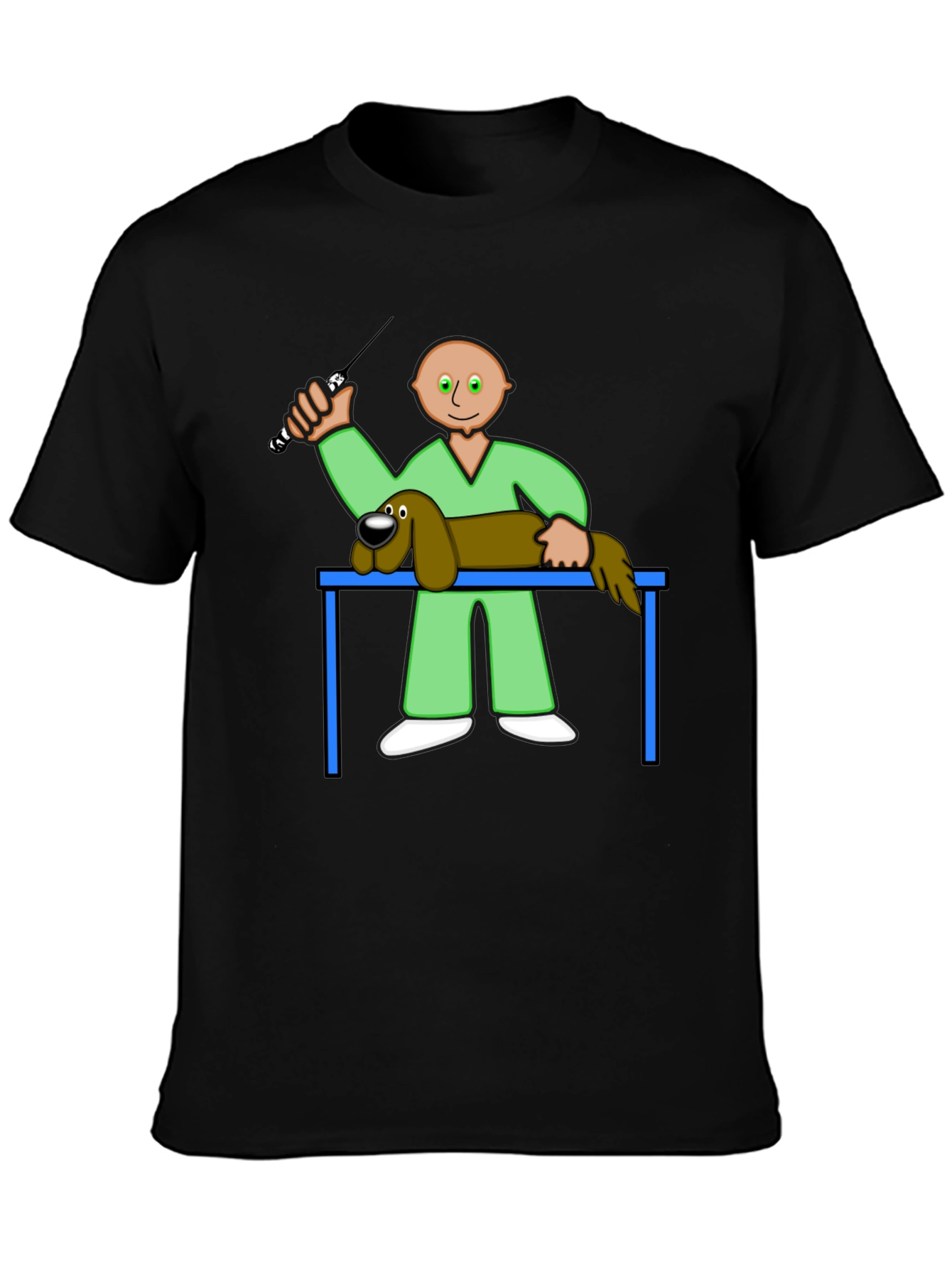 Cartoon Vet T-Shirt: Grooming Style