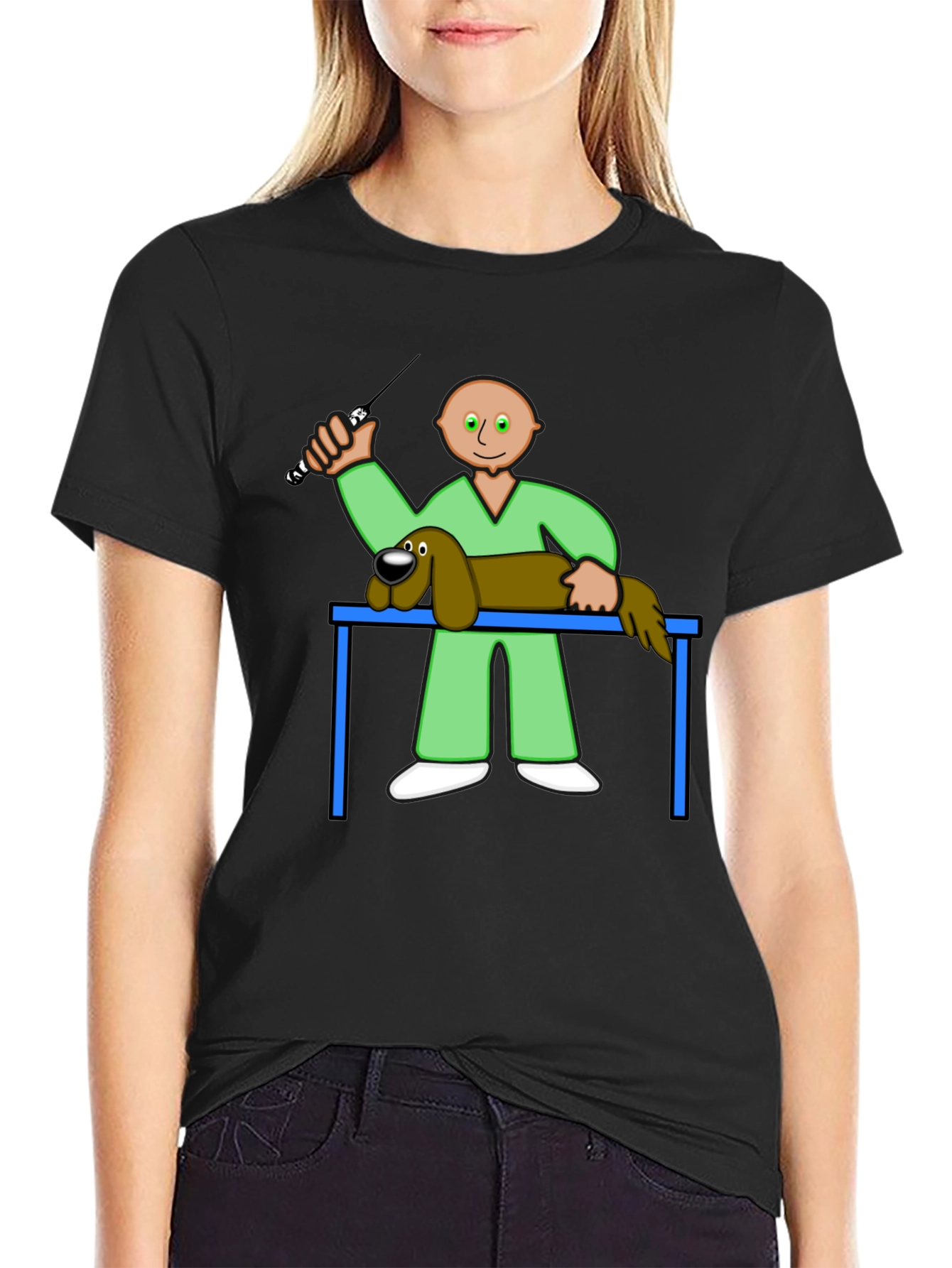 Cartoon Vet T-Shirt: Grooming Style