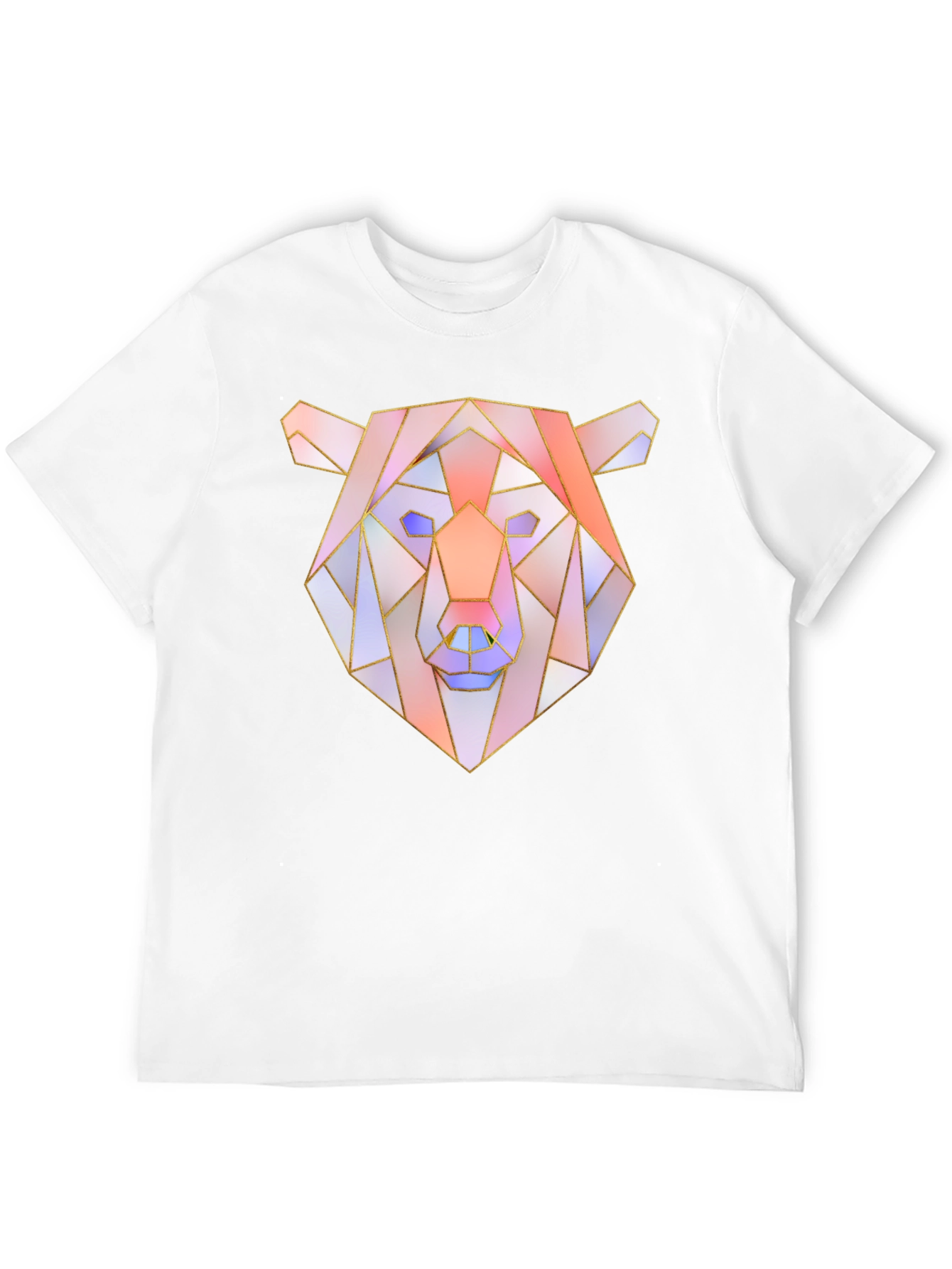 Geometric Bear Graphic Tee - Mens Black T-Shirt