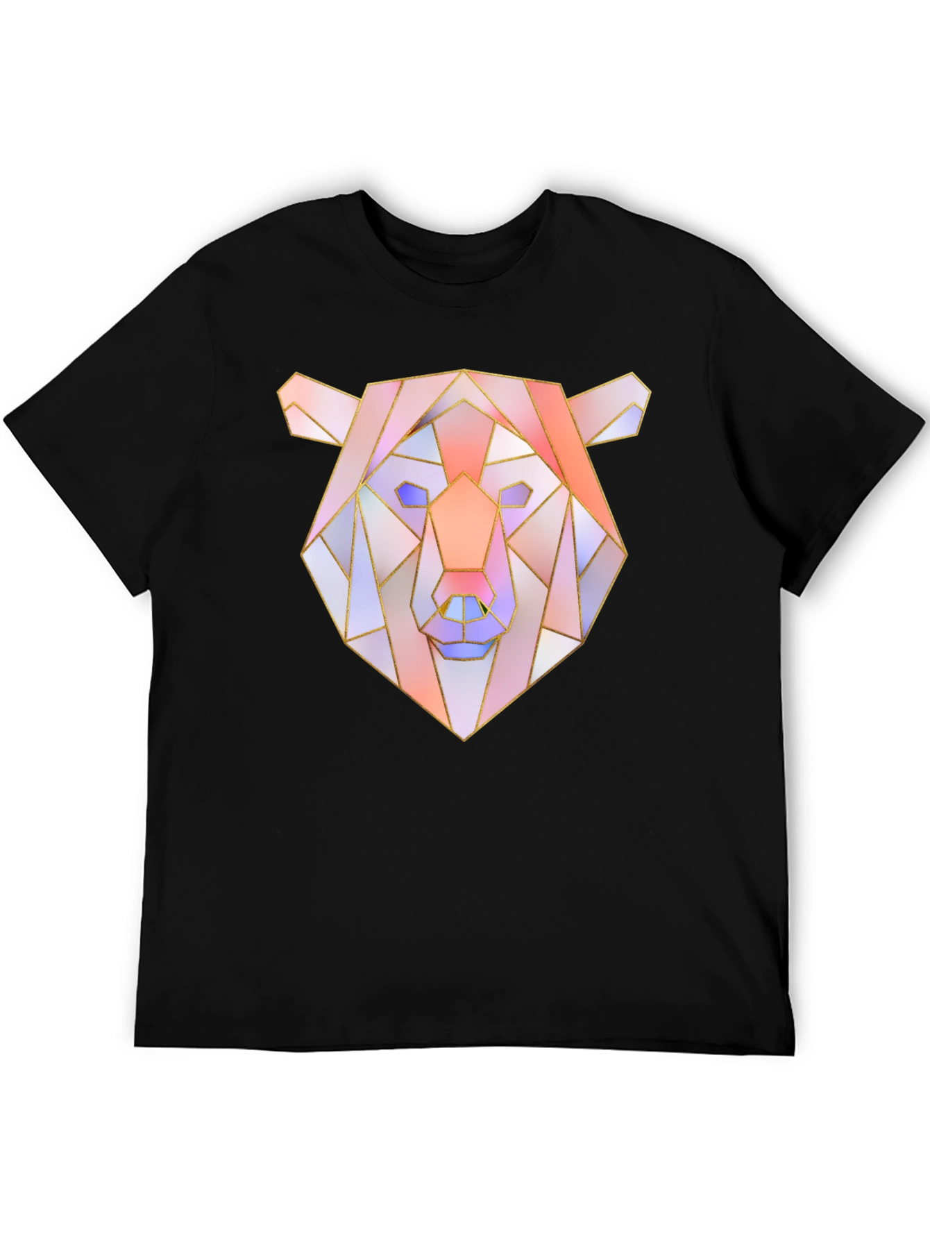 Geometric Bear Graphic Tee - Mens Black T-Shirt