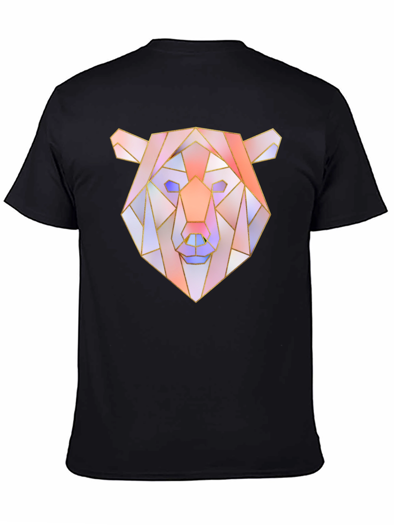 Geometric Bear Graphic Tee - Mens Black T-Shirt