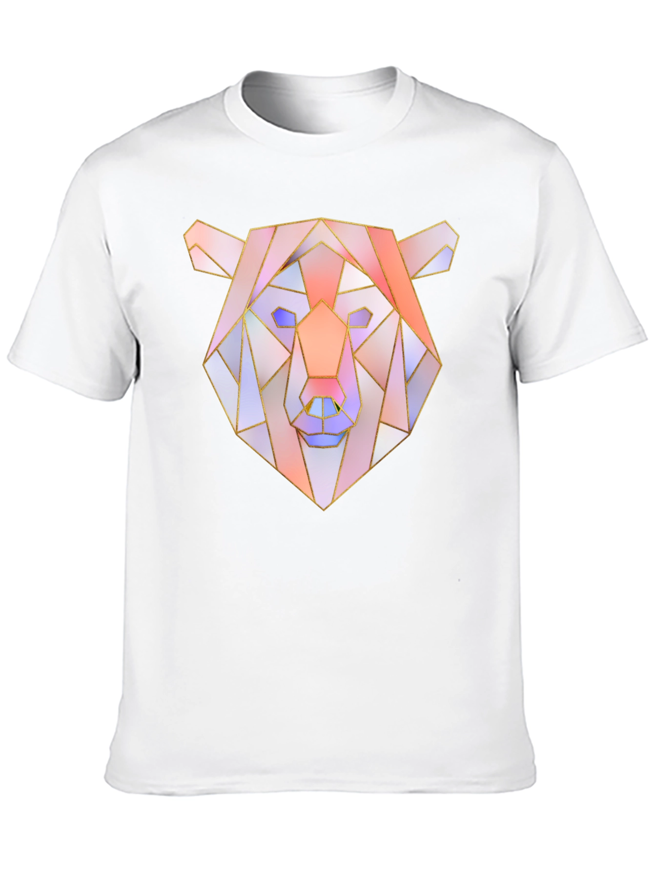 Geometric Bear Graphic Tee - Mens Black T-Shirt