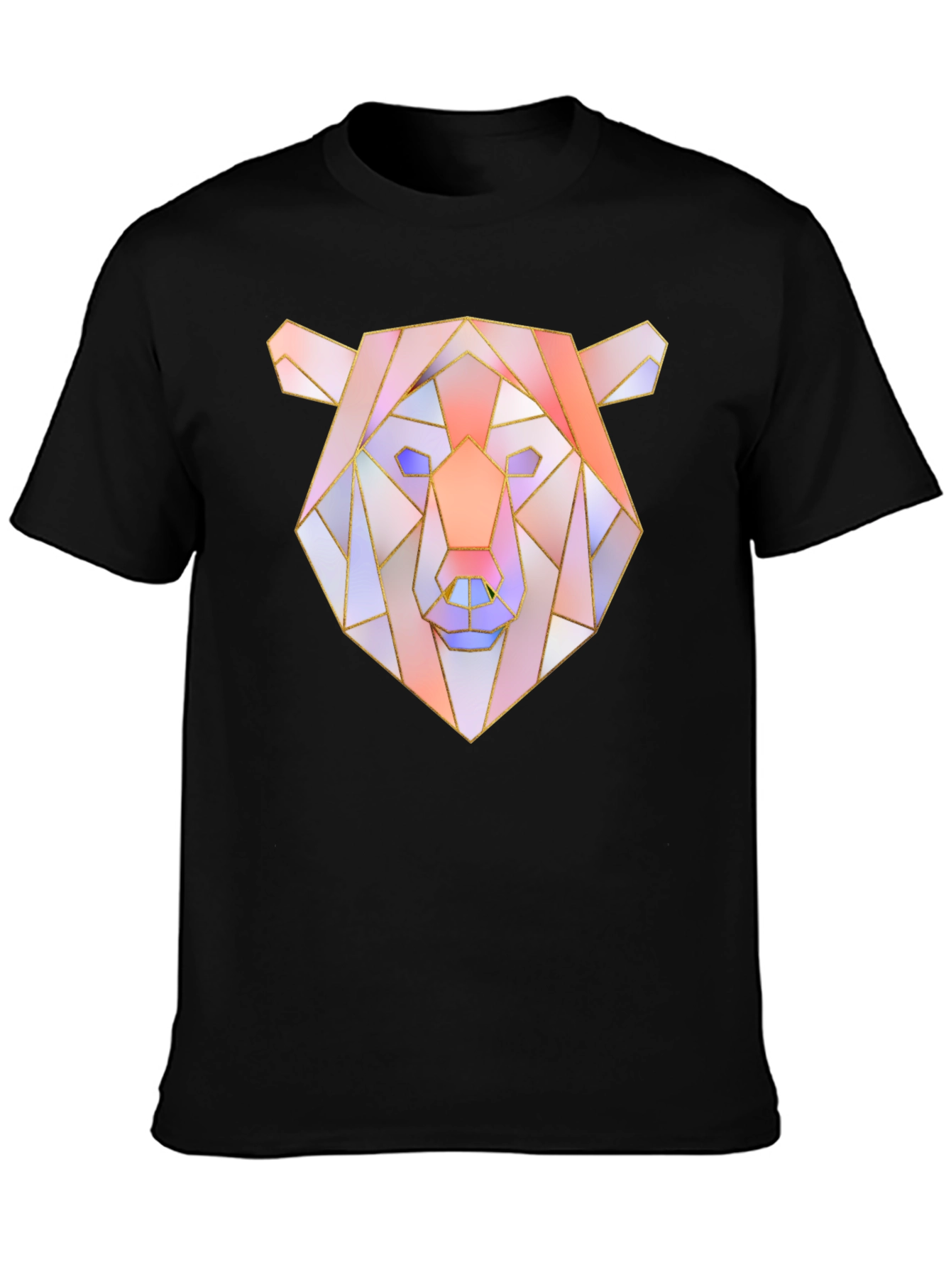 Geometric Bear Graphic Tee - Mens Black T-Shirt