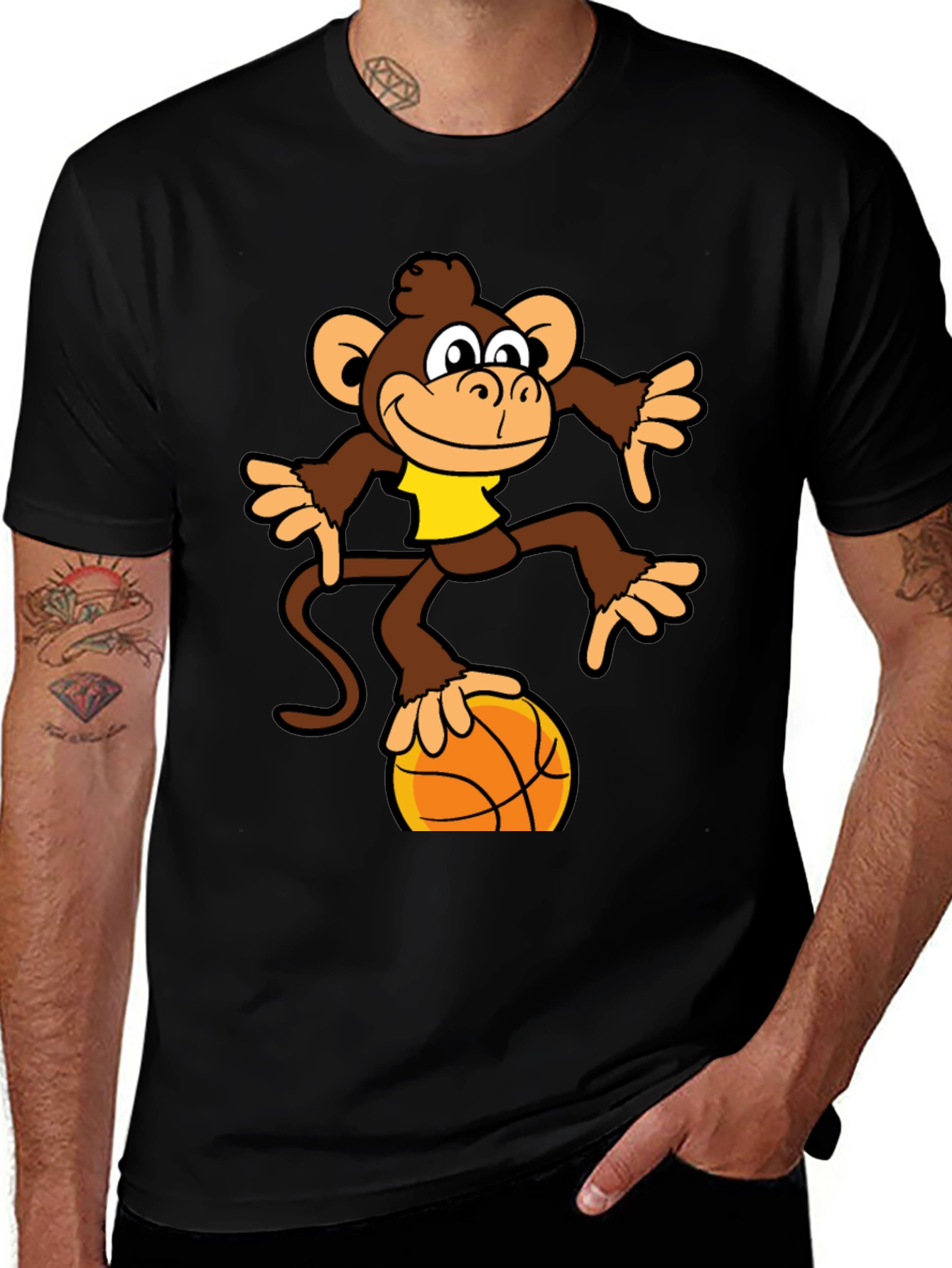 Monkey Balancing on Basketball T-Shirt