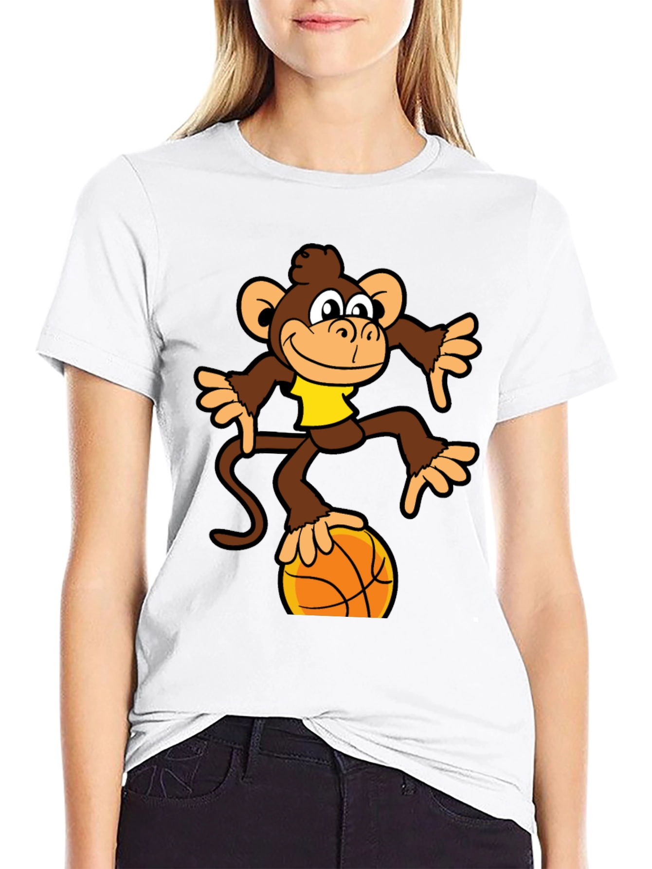 Monkey Balancing on Basketball T-Shirt