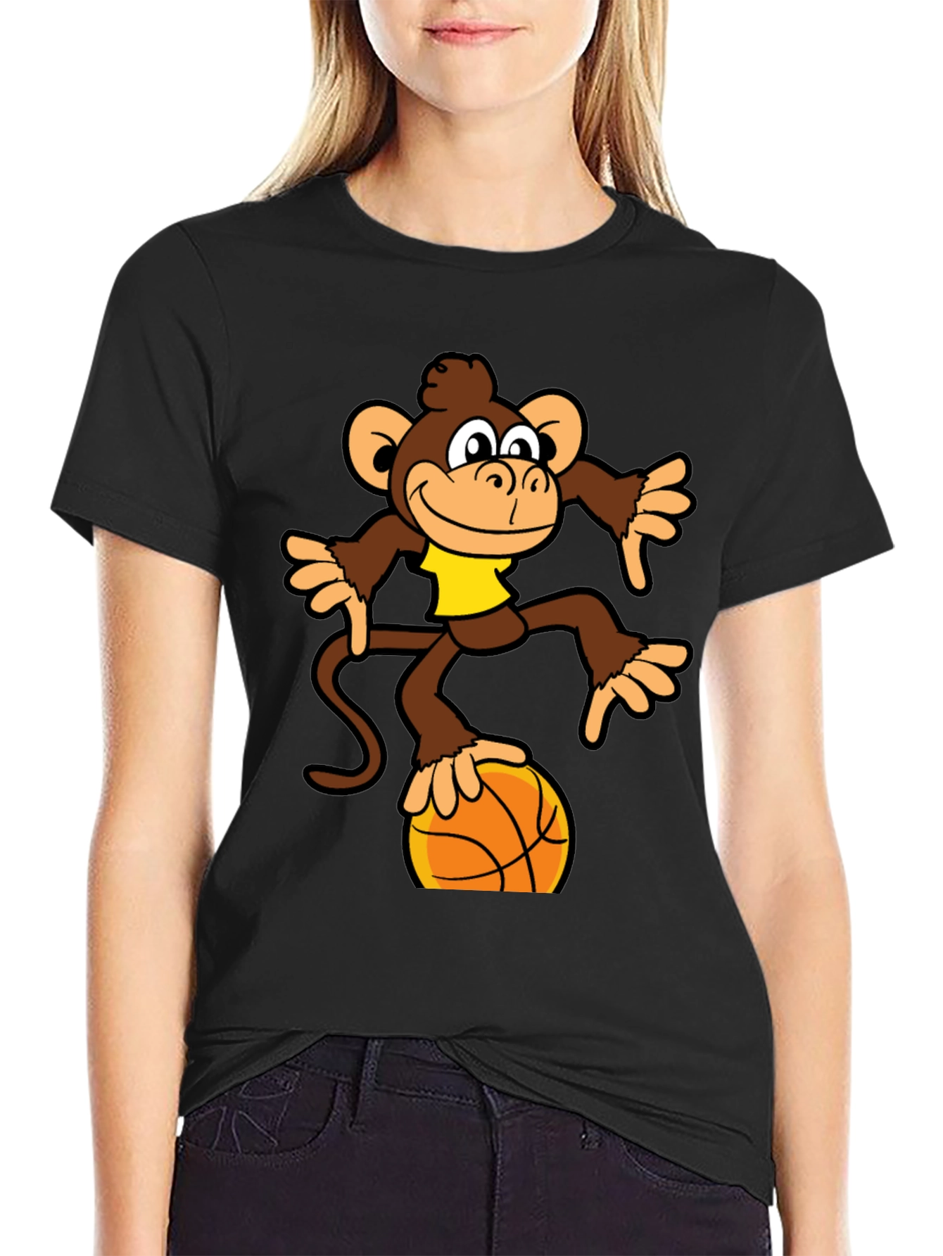 Monkey Balancing on Basketball T-Shirt
