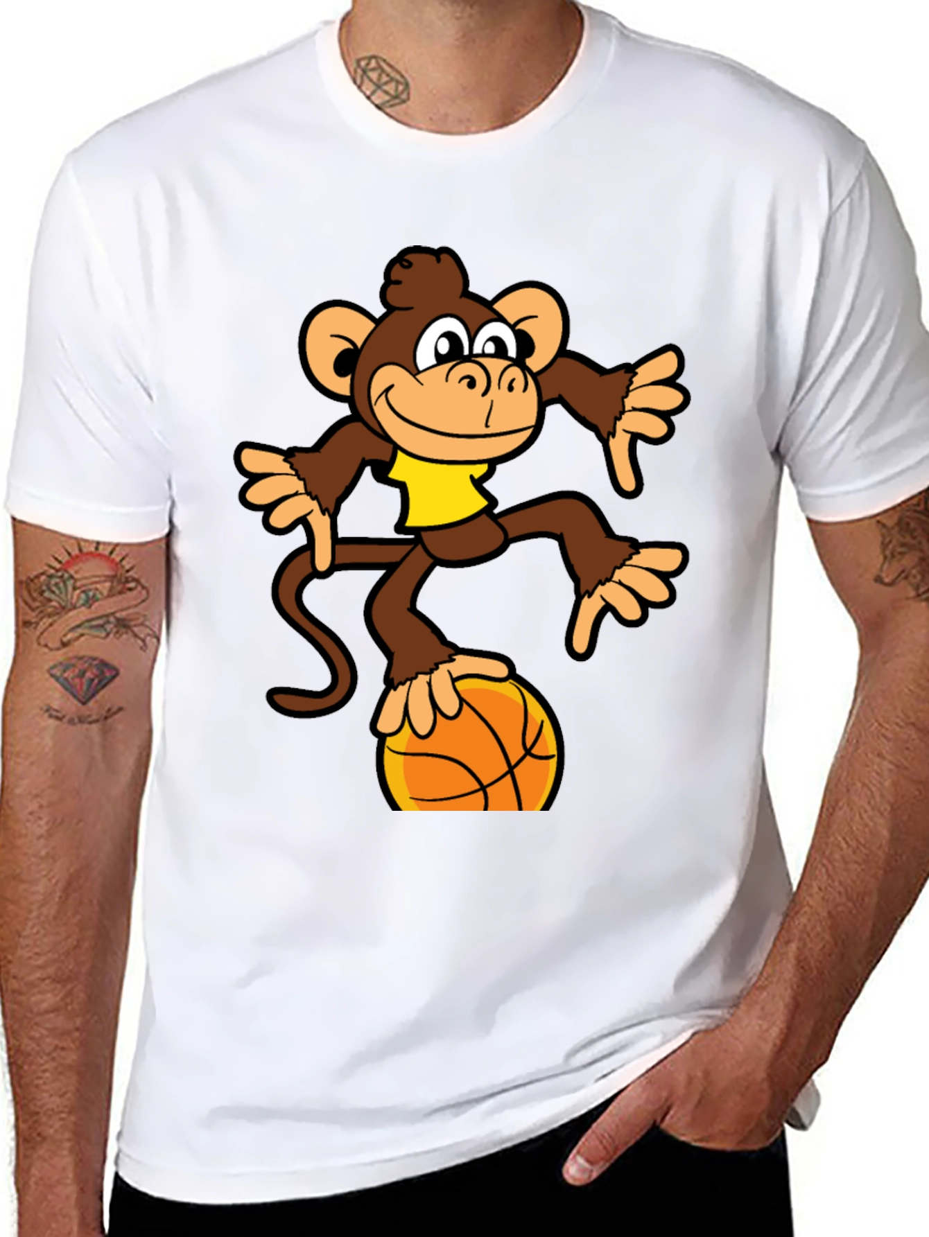 Monkey Balancing on Basketball T-Shirt