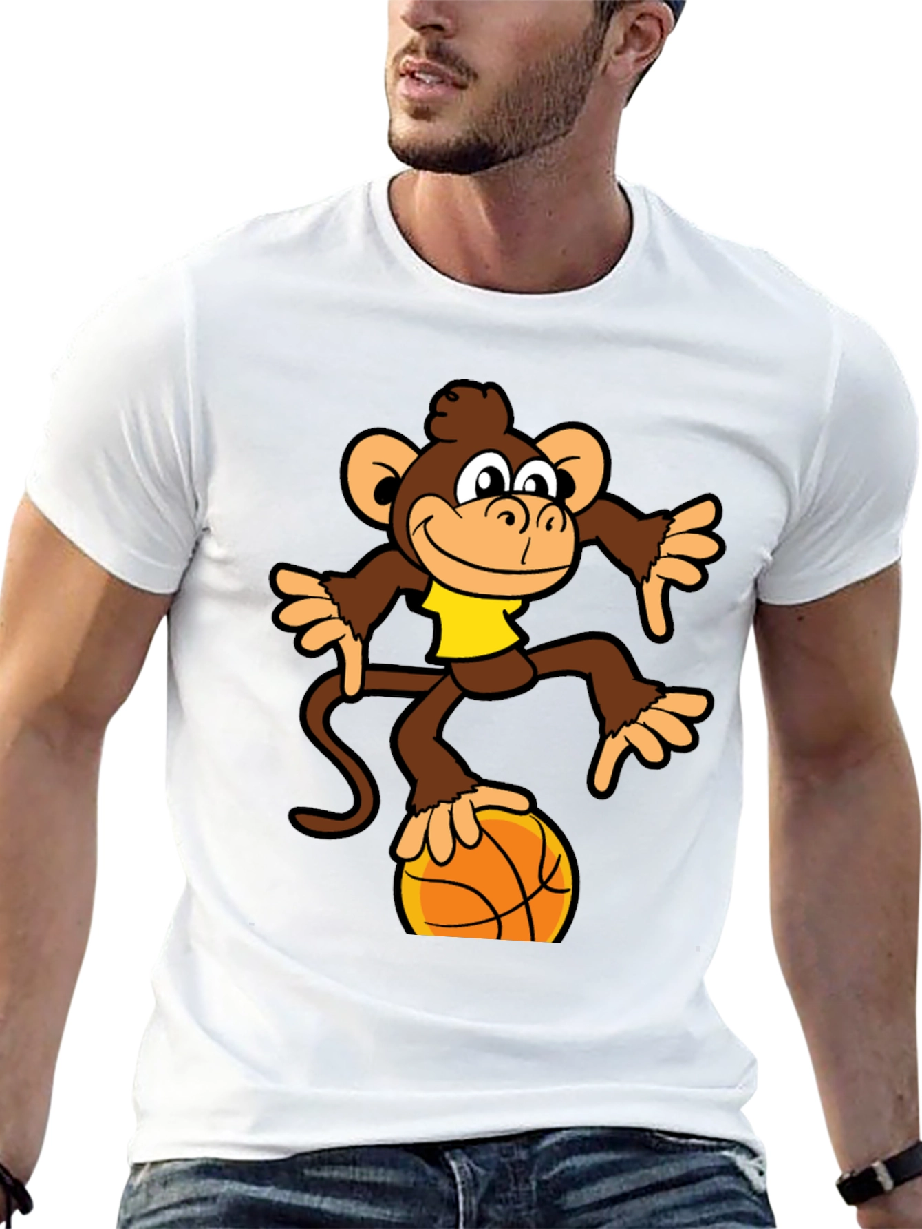 Monkey Balancing on Basketball T-Shirt