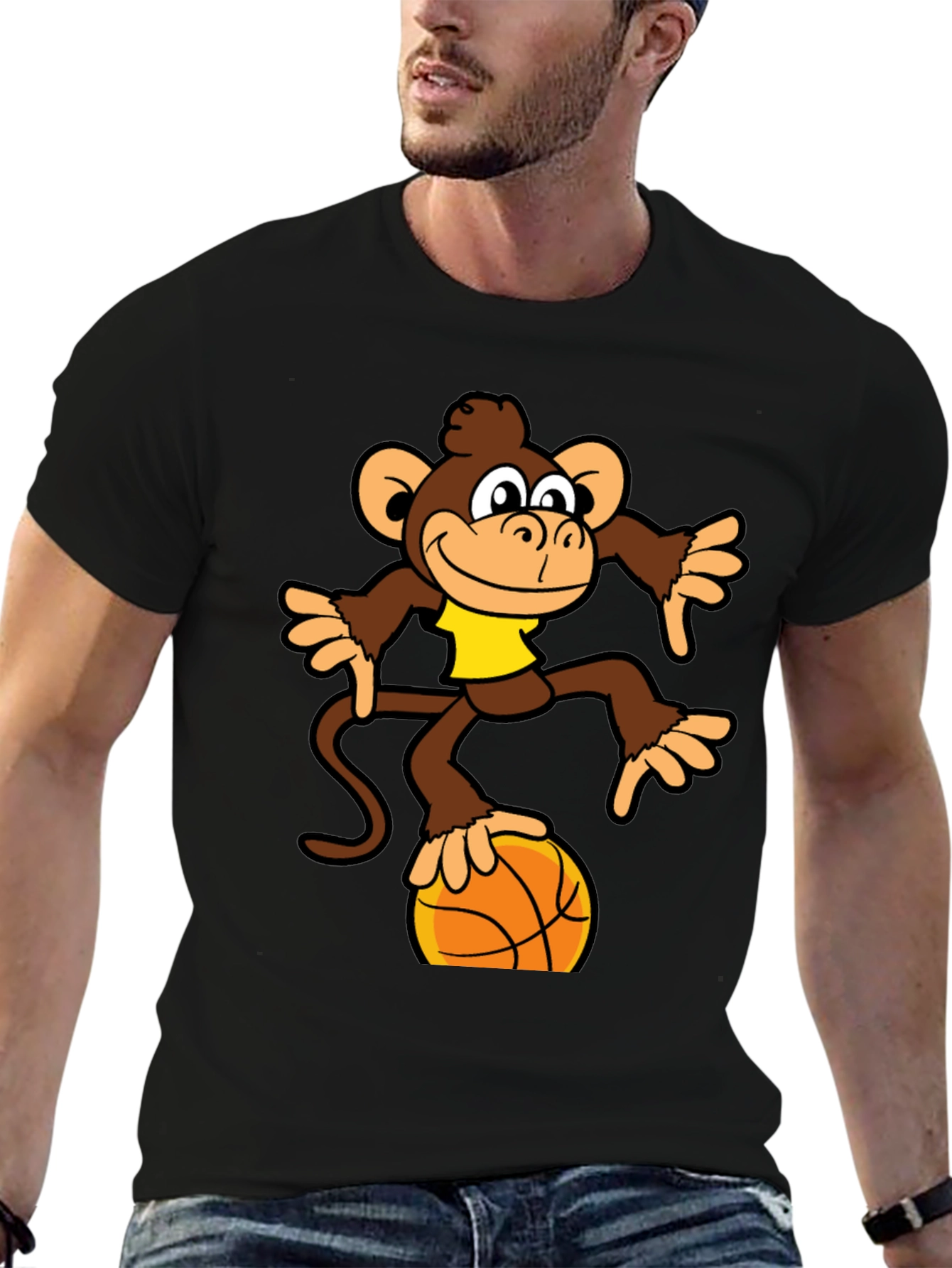 Monkey Balancing on Basketball T-Shirt