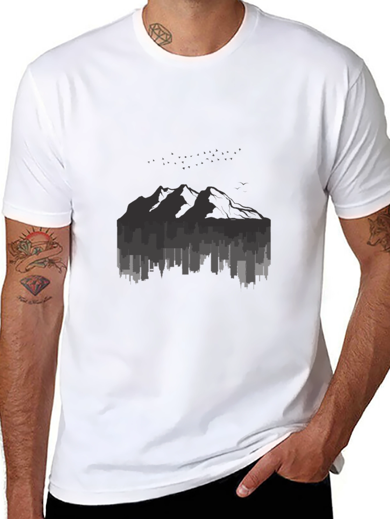 Cityscape Mountain Graphic Tee