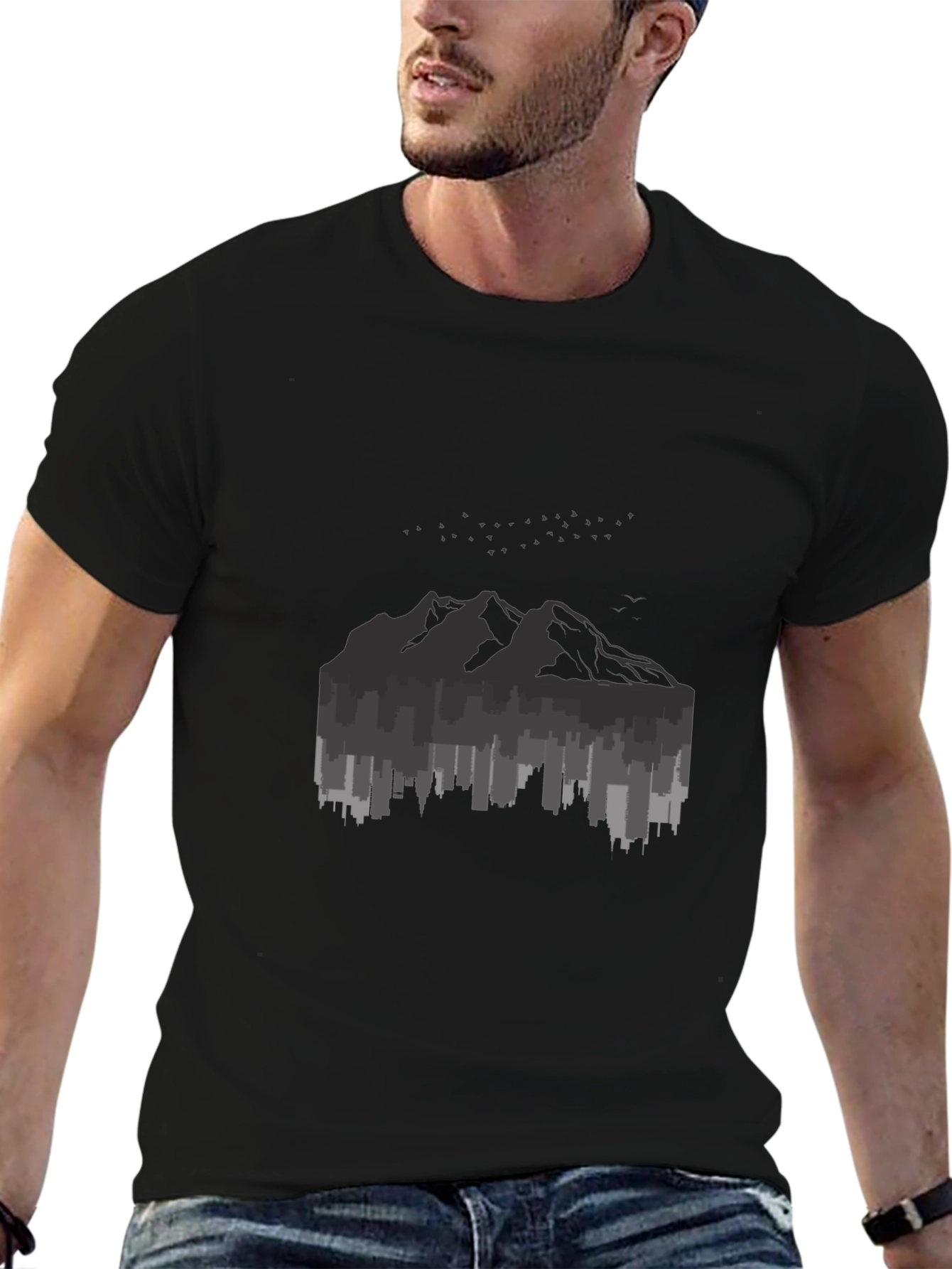 Cityscape Mountain Graphic Tee