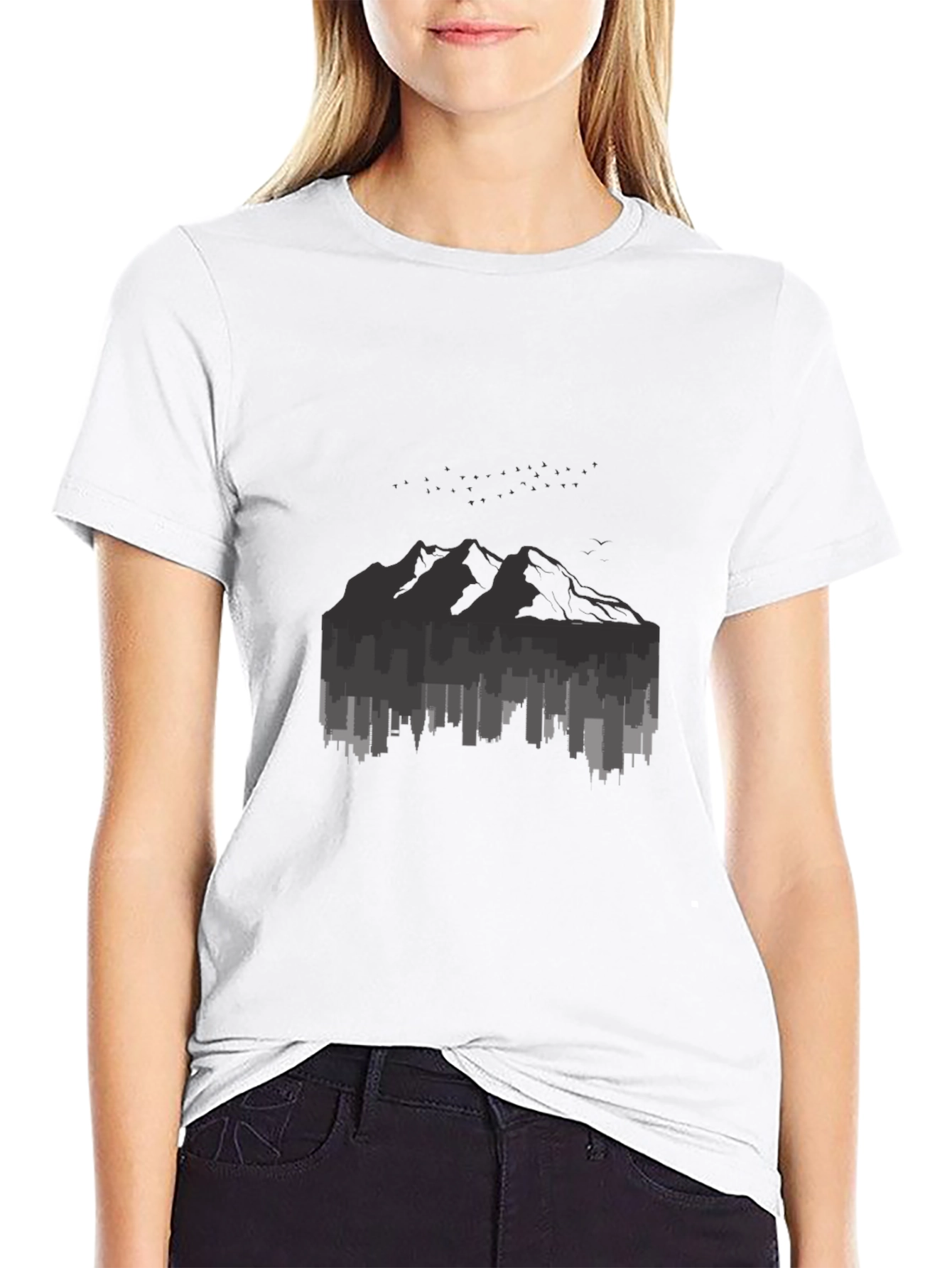 Cityscape Mountain Graphic Tee