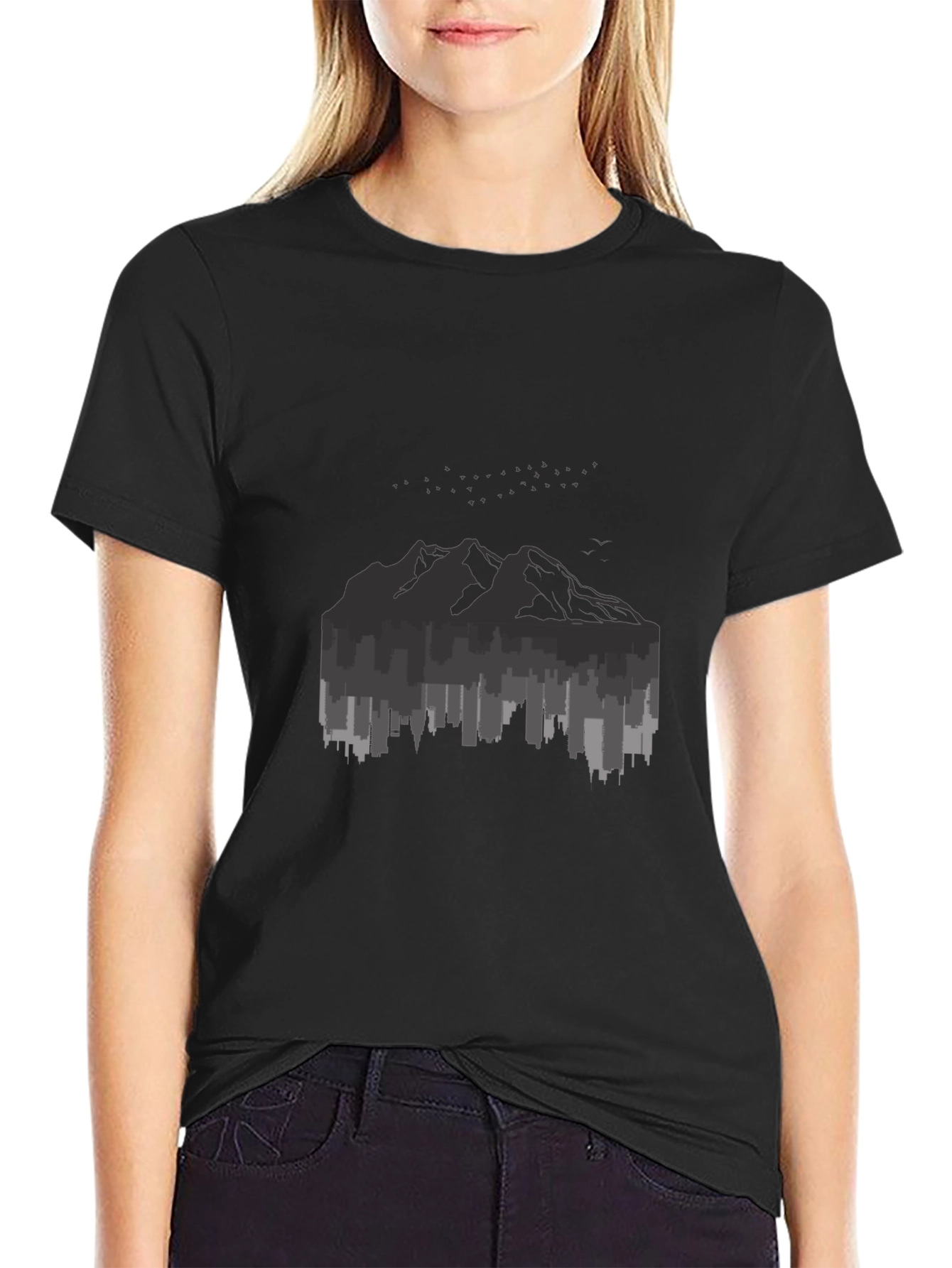 Cityscape Mountain Graphic Tee