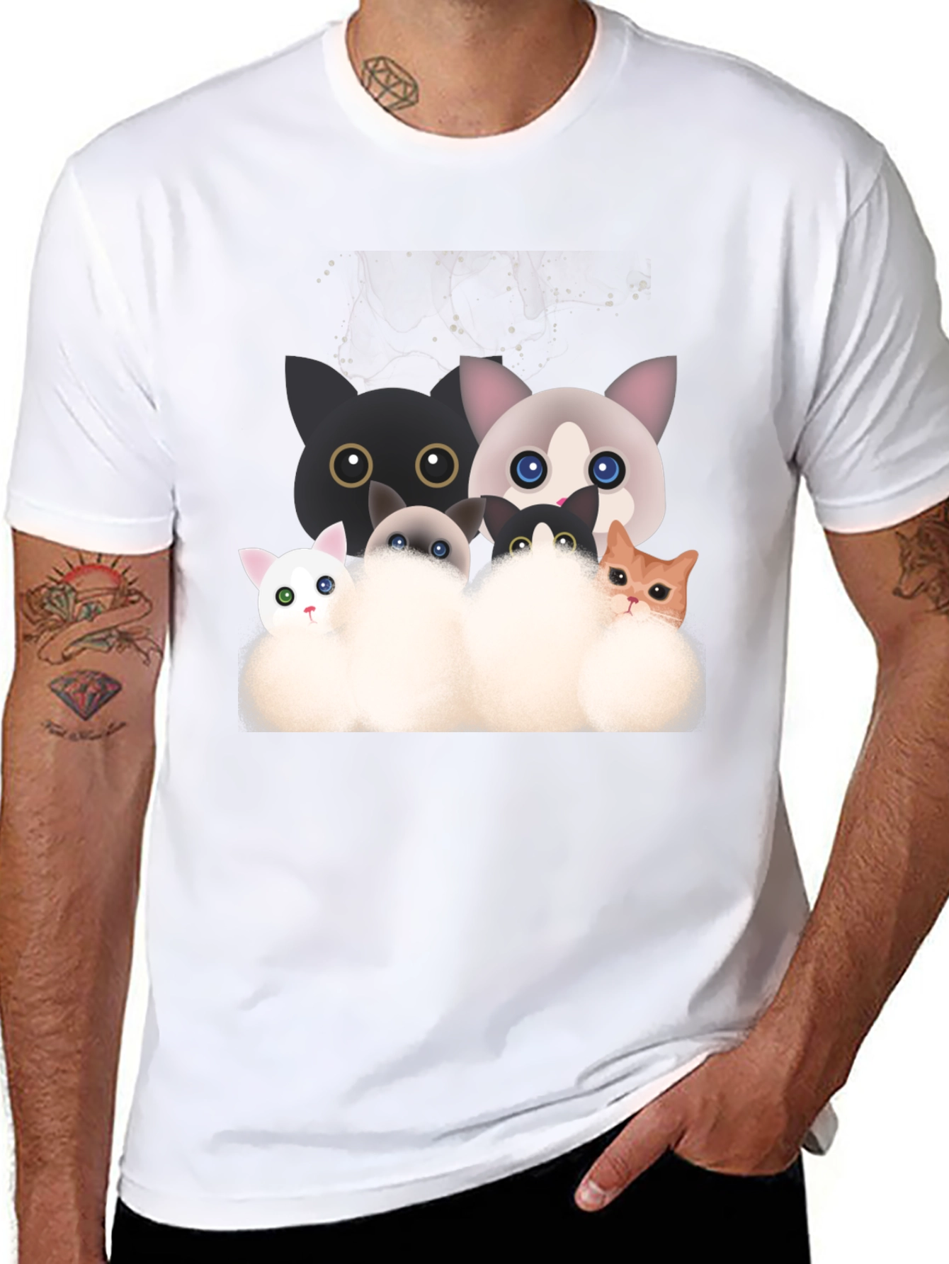 Cute Cartoon Cat T-Shirt