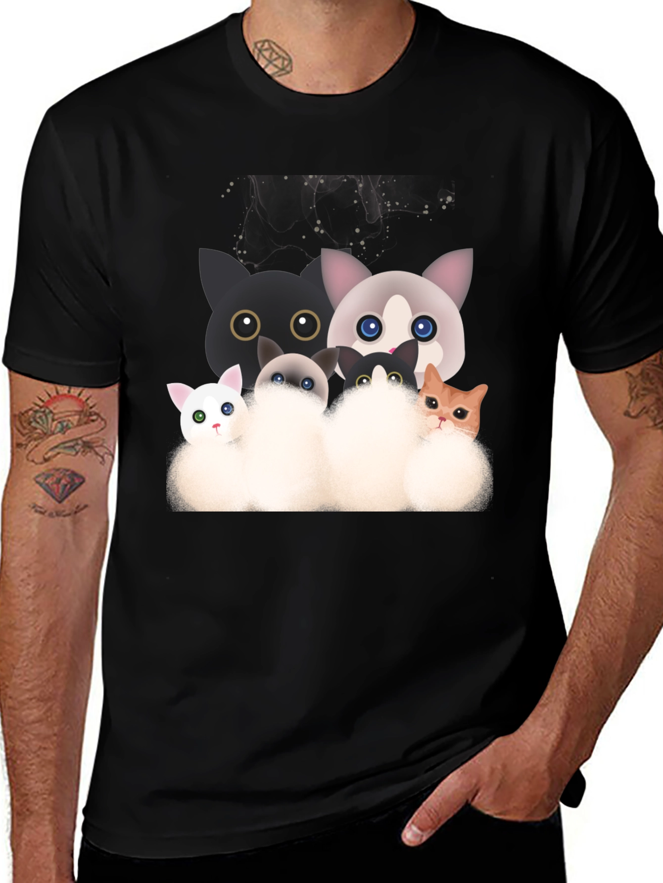 Cute Cartoon Cat T-Shirt