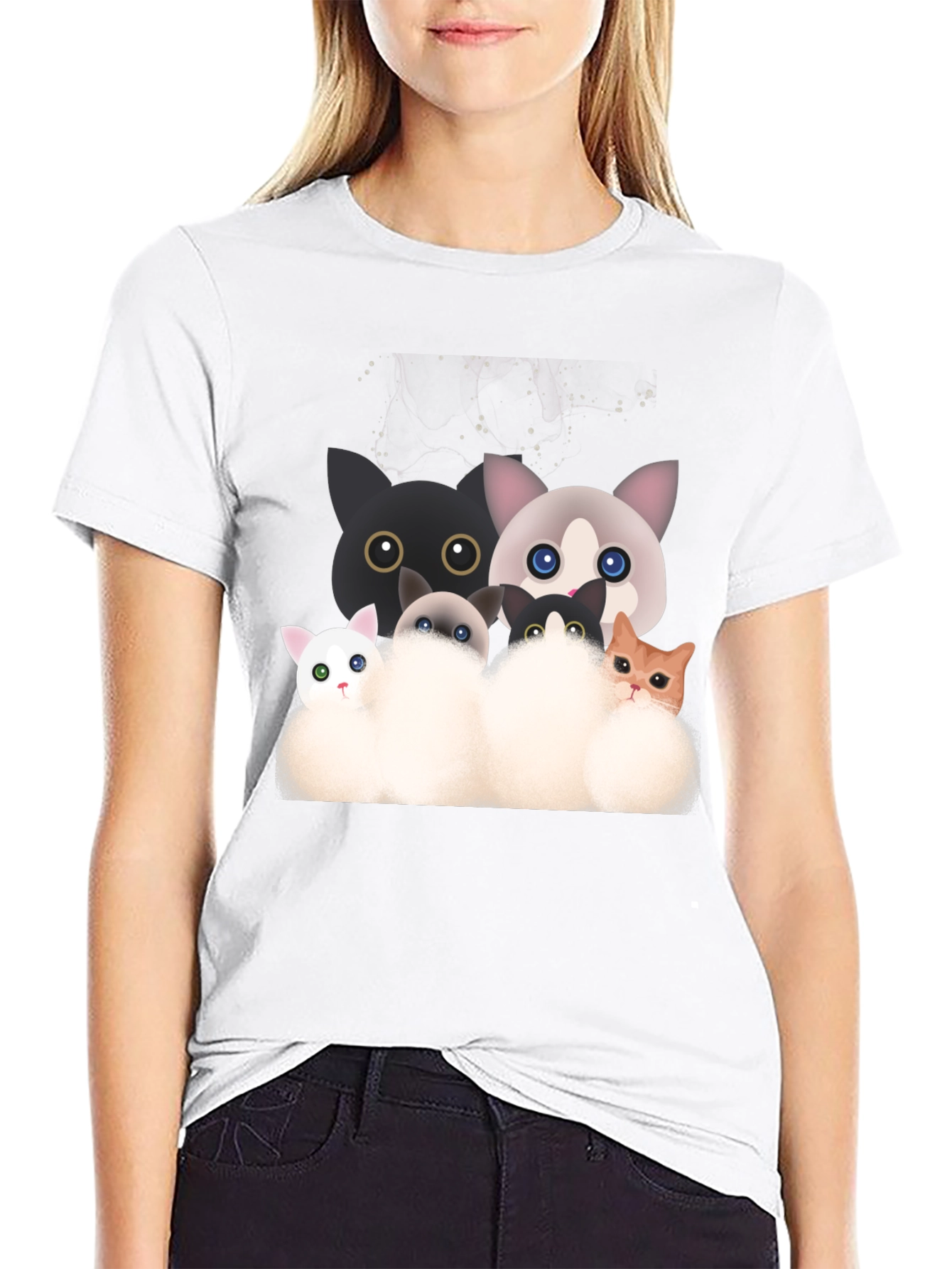 Cute Cartoon Cat T-Shirt