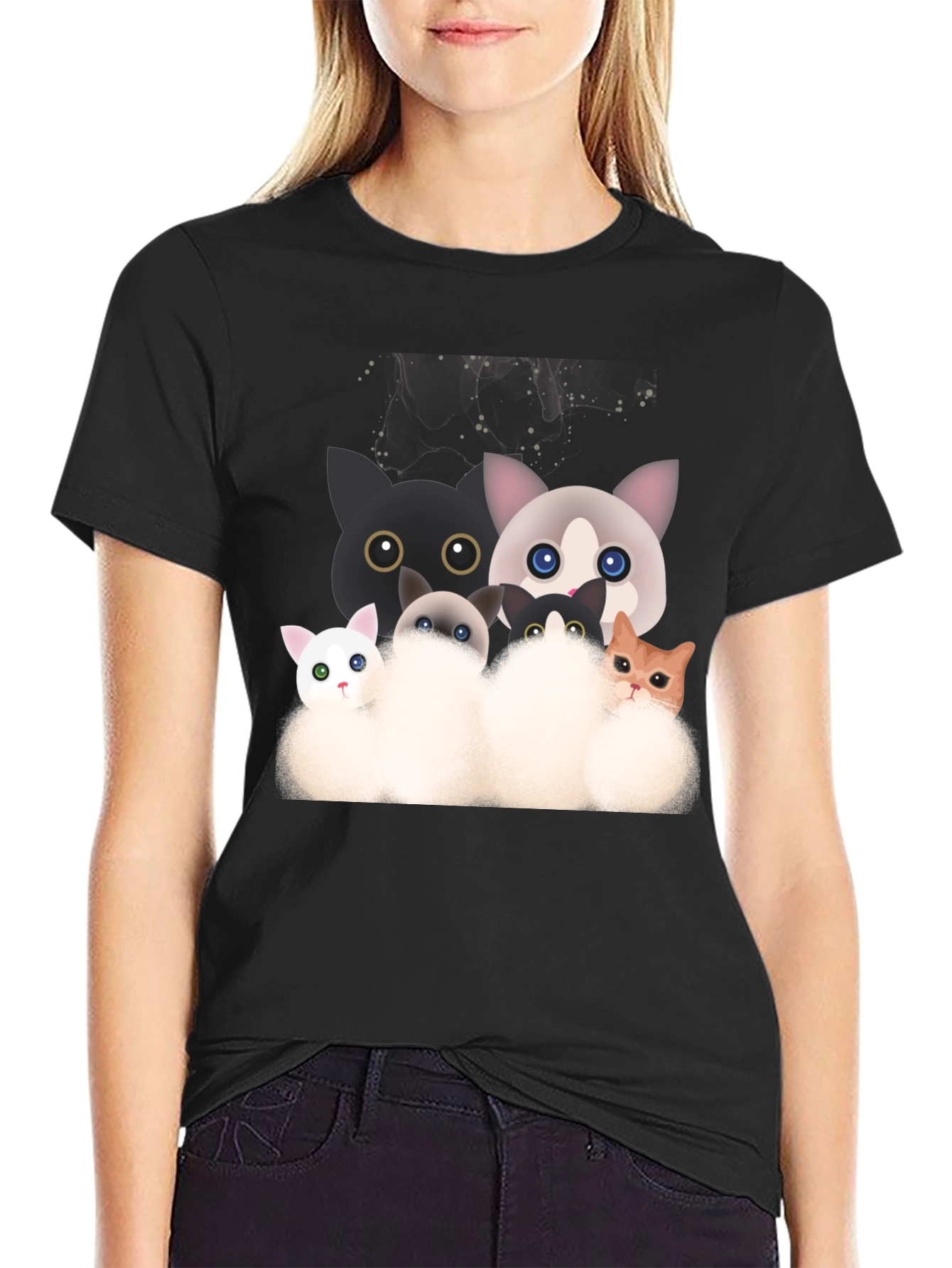 Cute Cartoon Cat T-Shirt