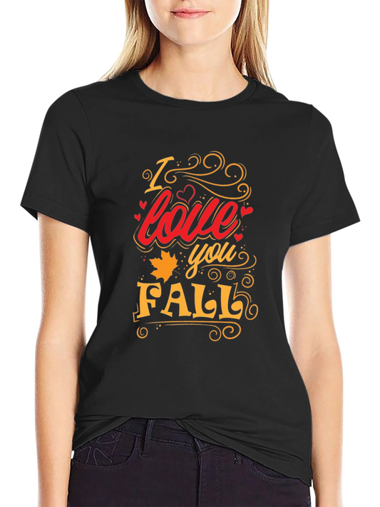 I Love You Fall Graphic Tee - Trendy Autumn T-Shirt
