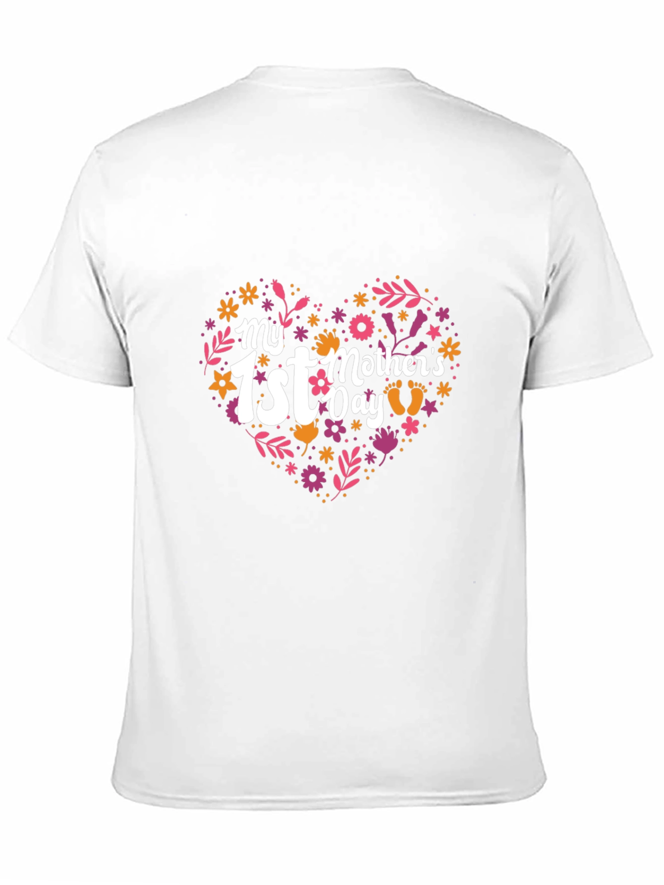 My 1st Mothers Day Heart Floral Design Tee