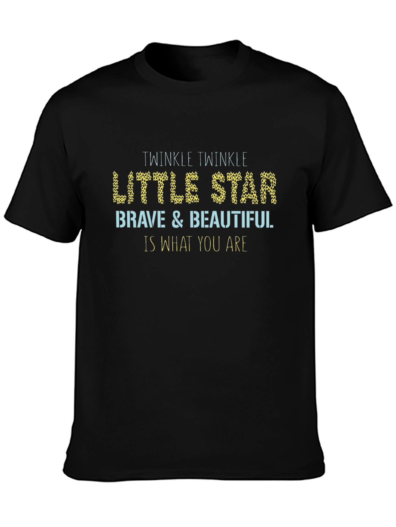 Twinkle Little Star Graphic Print Black T-Shirt