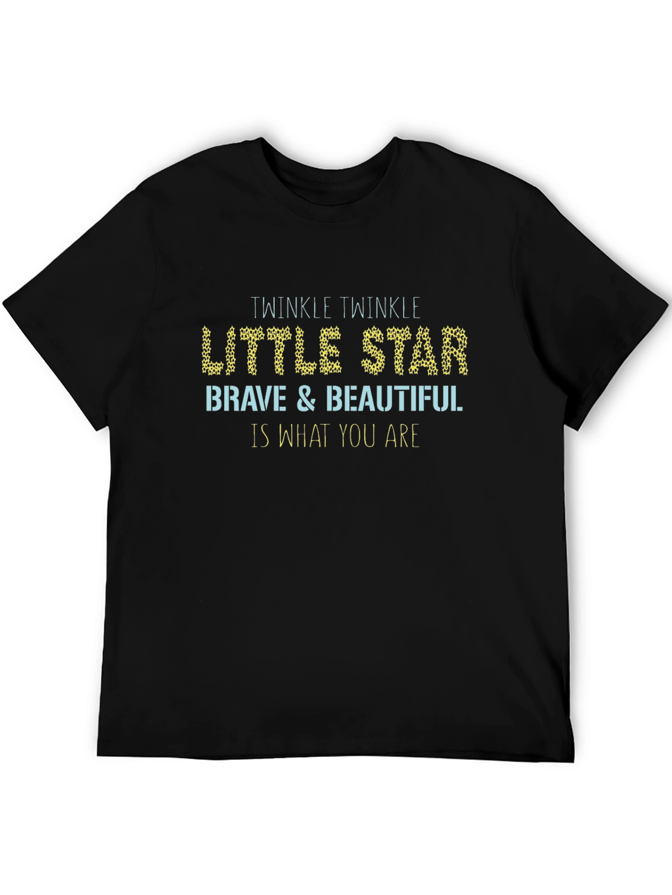 Twinkle Little Star Graphic Print Black T-Shirt