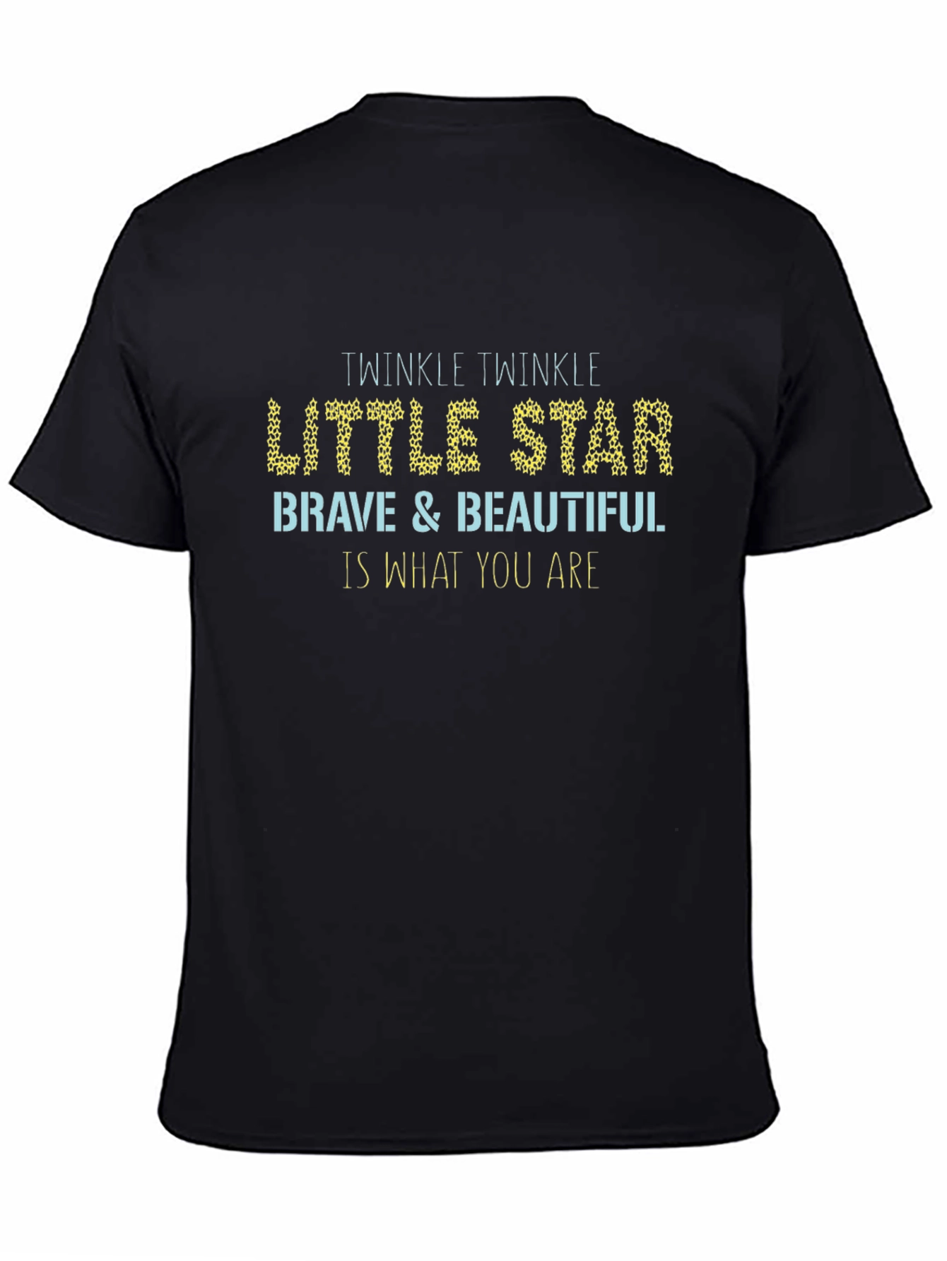 Twinkle Little Star Graphic Print Black T-Shirt