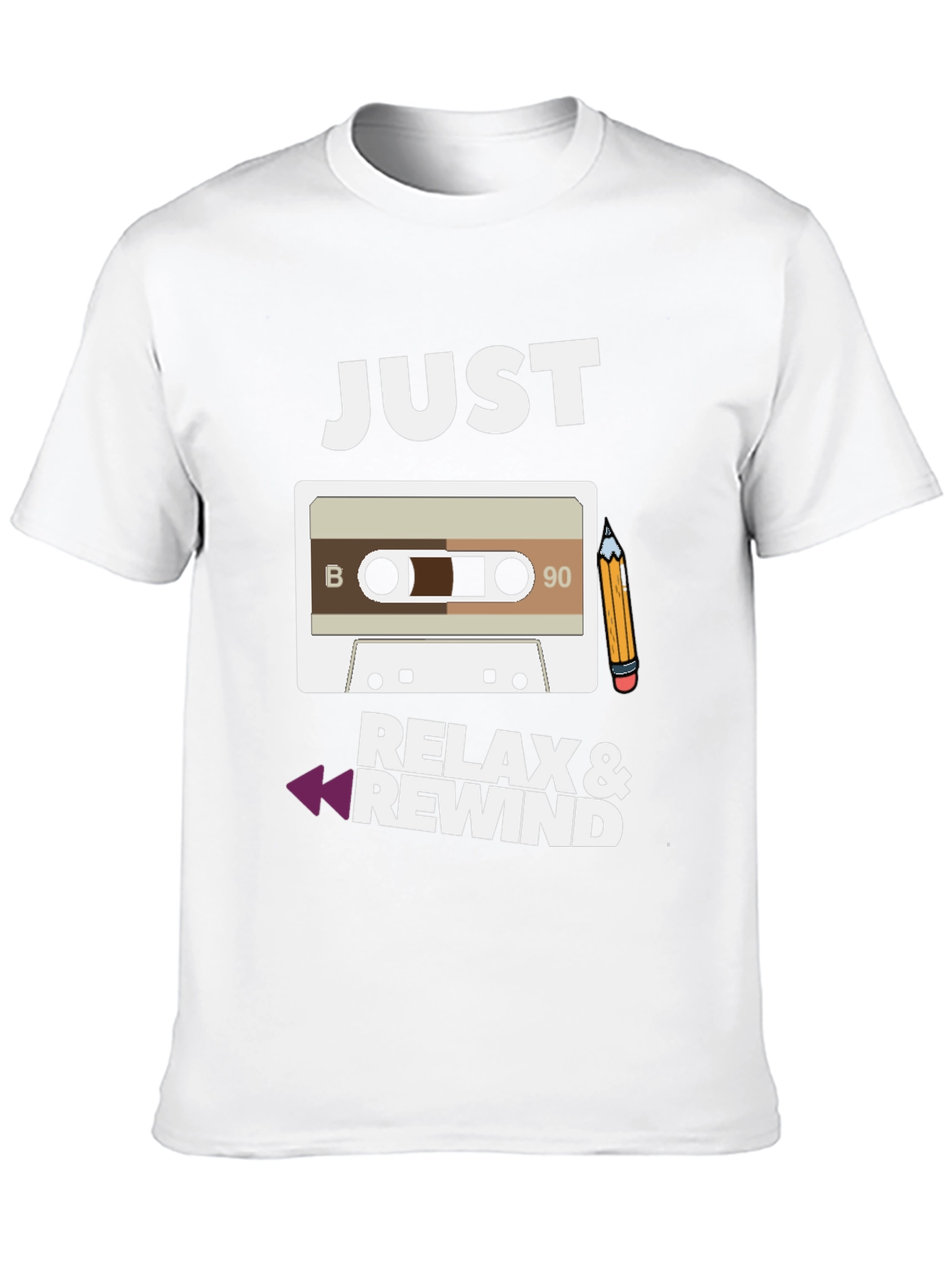 Just Relax & Rewind Cassette Tape Graphic T-Shirt