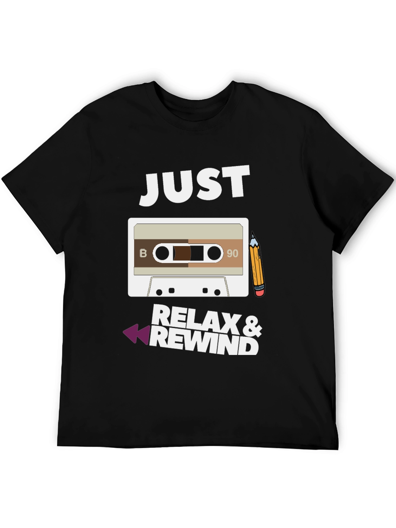 Just Relax & Rewind Cassette Tape Graphic T-Shirt