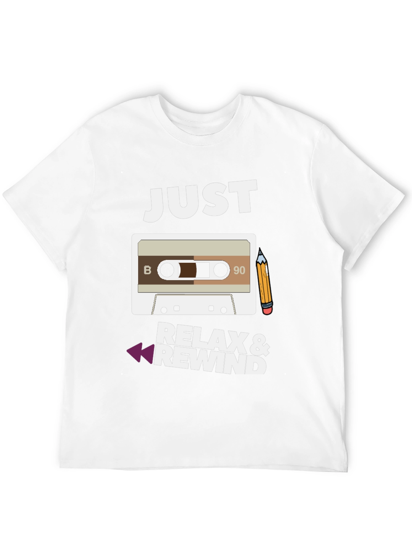 Just Relax & Rewind Cassette Tape Graphic T-Shirt