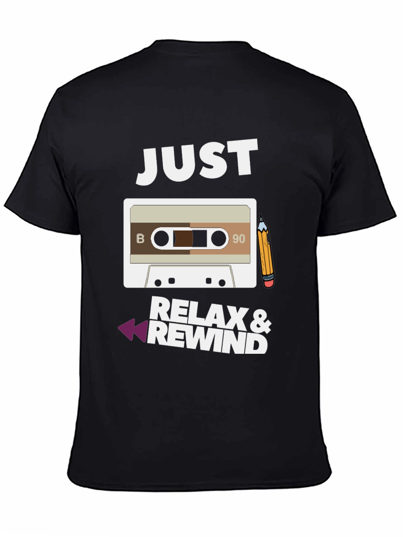 Just Relax & Rewind Cassette Tape Graphic T-Shirt