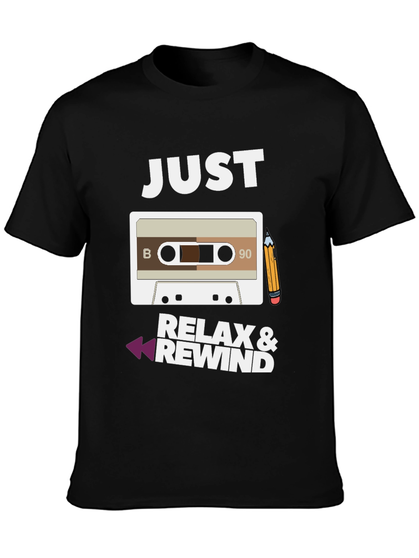 Just Relax & Rewind Cassette Tape Graphic T-Shirt
