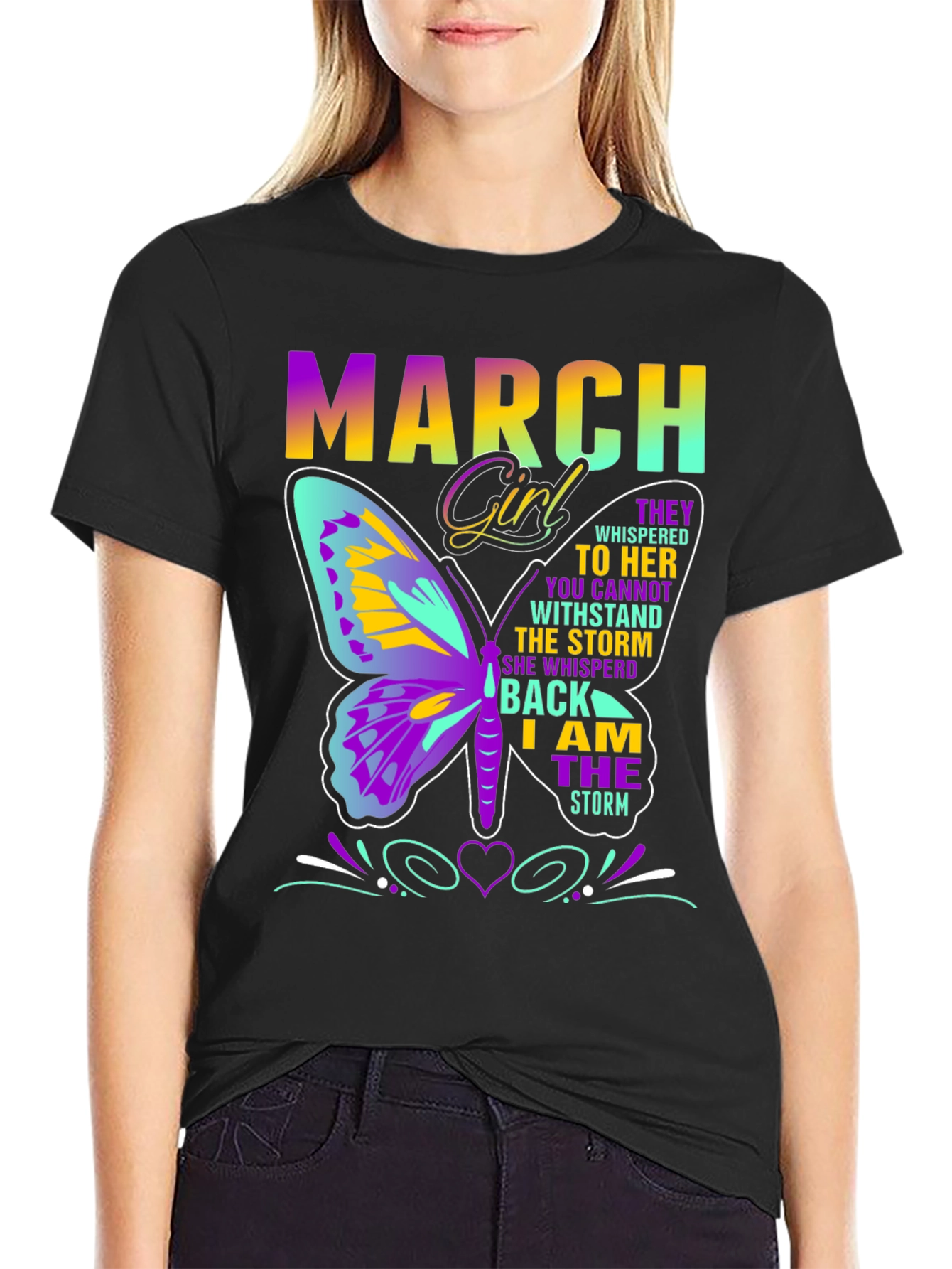 March Girl Butterfly T-Shirt