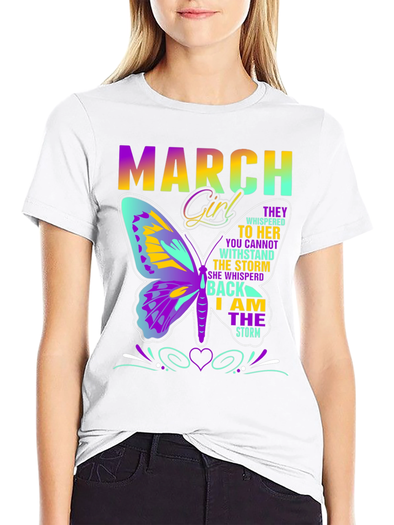 March Girl Butterfly T-Shirt