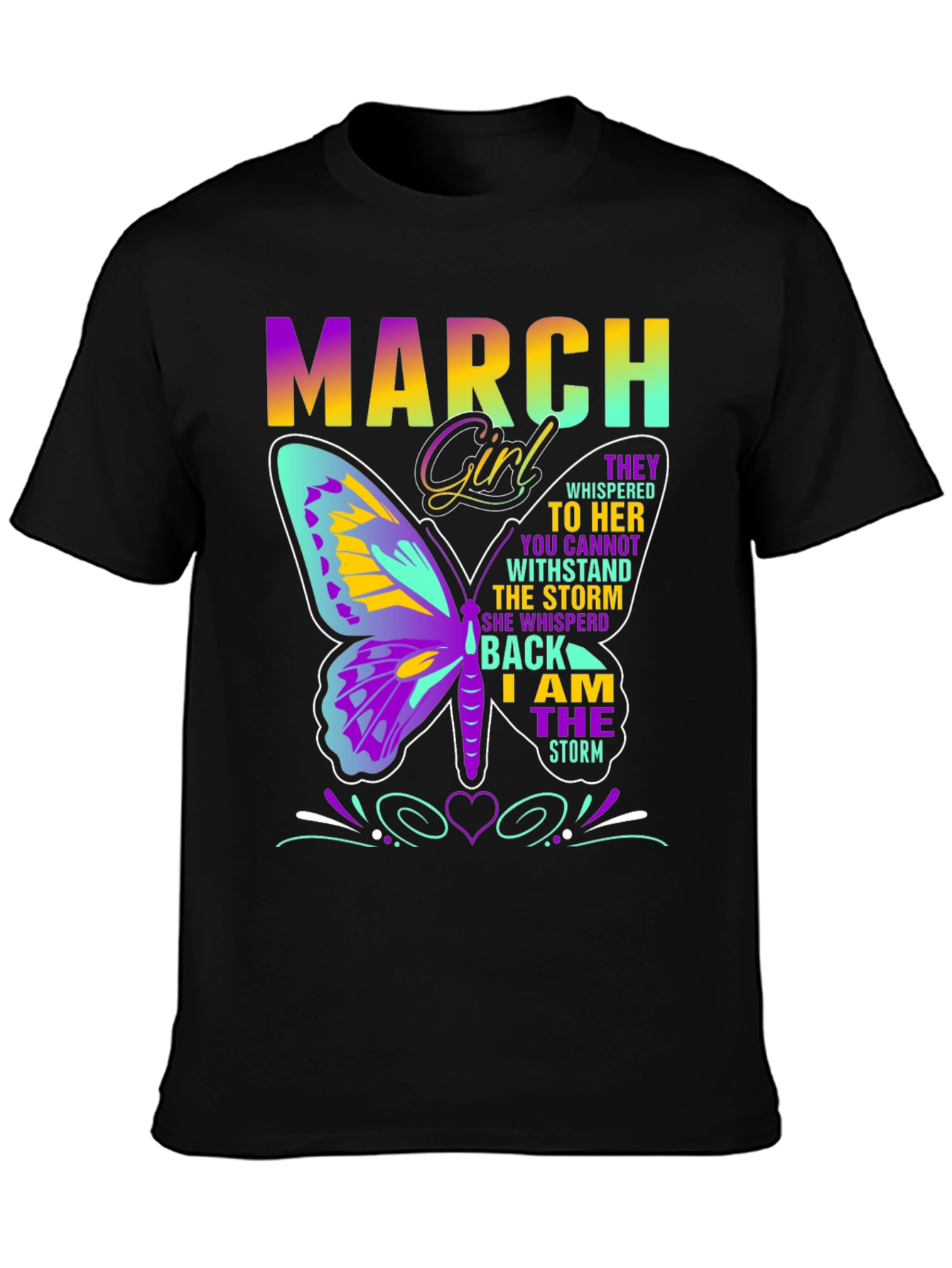 March Girl Butterfly T-Shirt