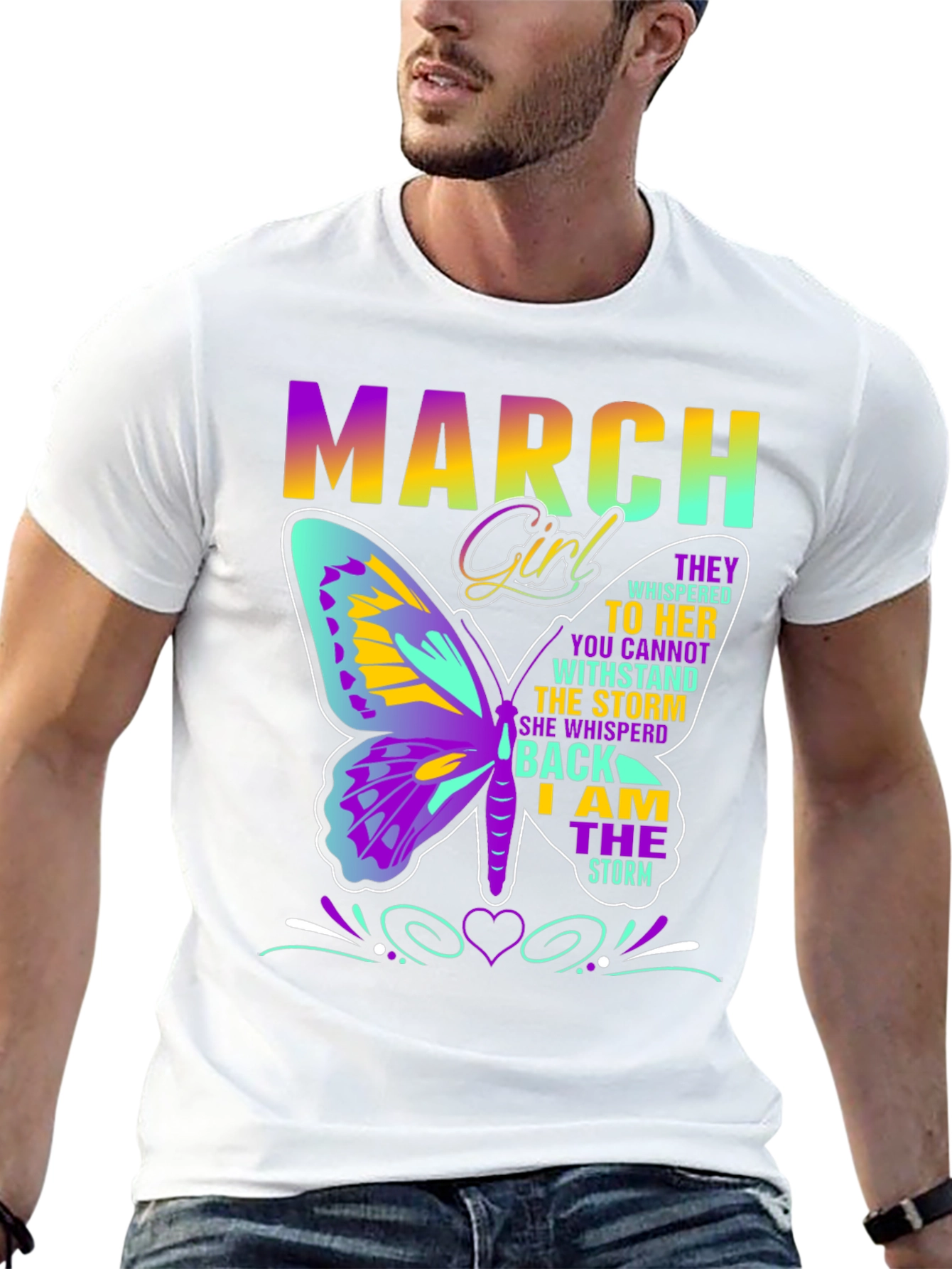 March Girl Butterfly T-Shirt
