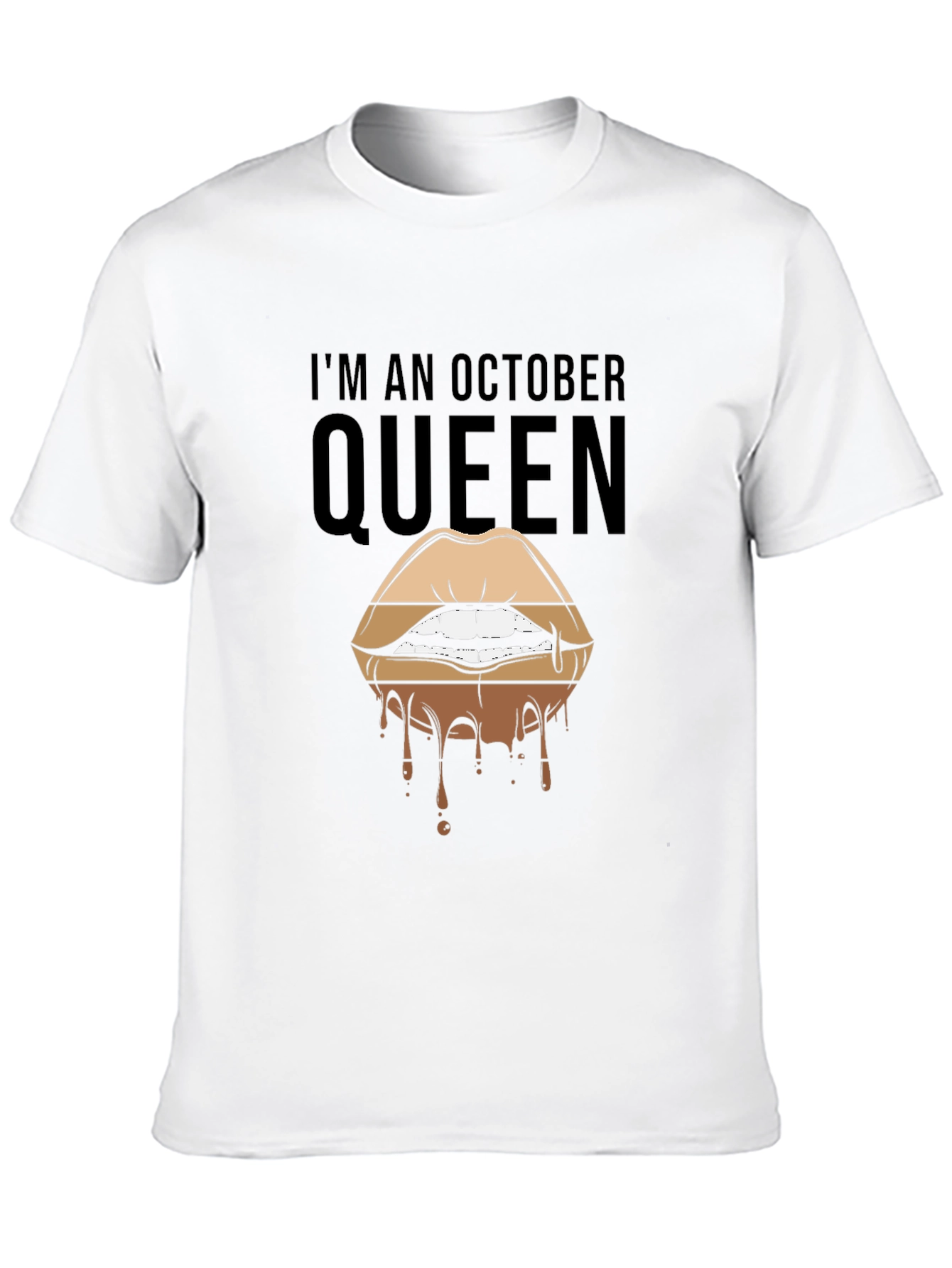 October Queen Lips Graphic T-Shirt - Black