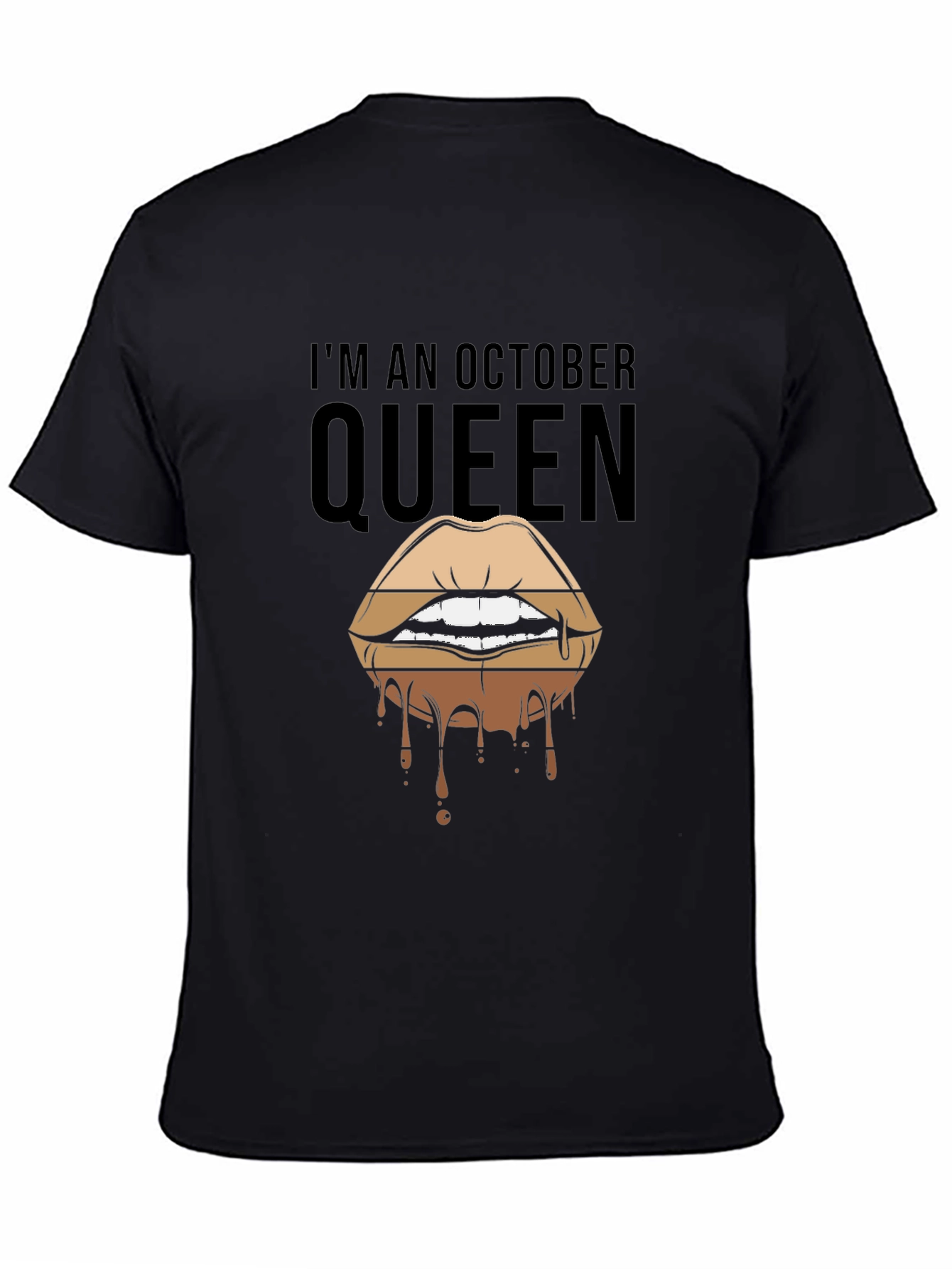 October Queen Lips Graphic T-Shirt - Black