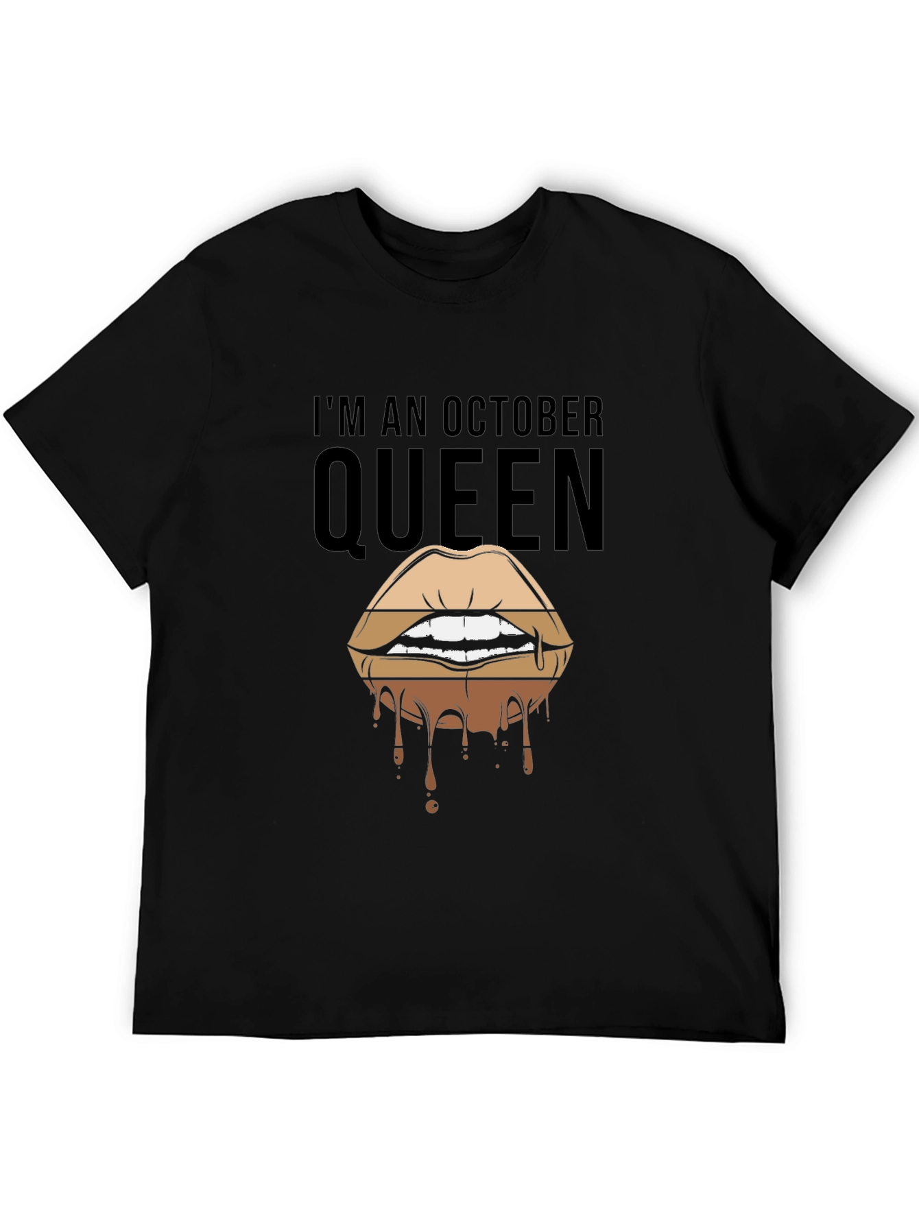 October Queen Lips Graphic T-Shirt - Black