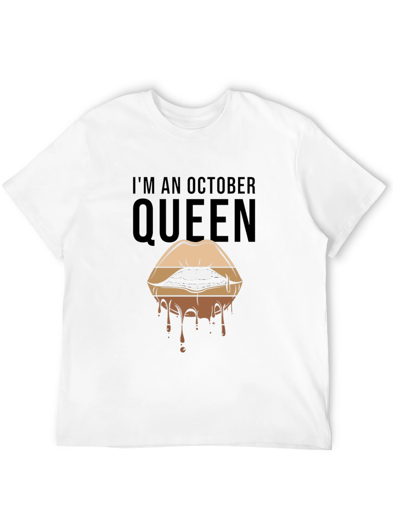 October Queen Lips Graphic T-Shirt - Black