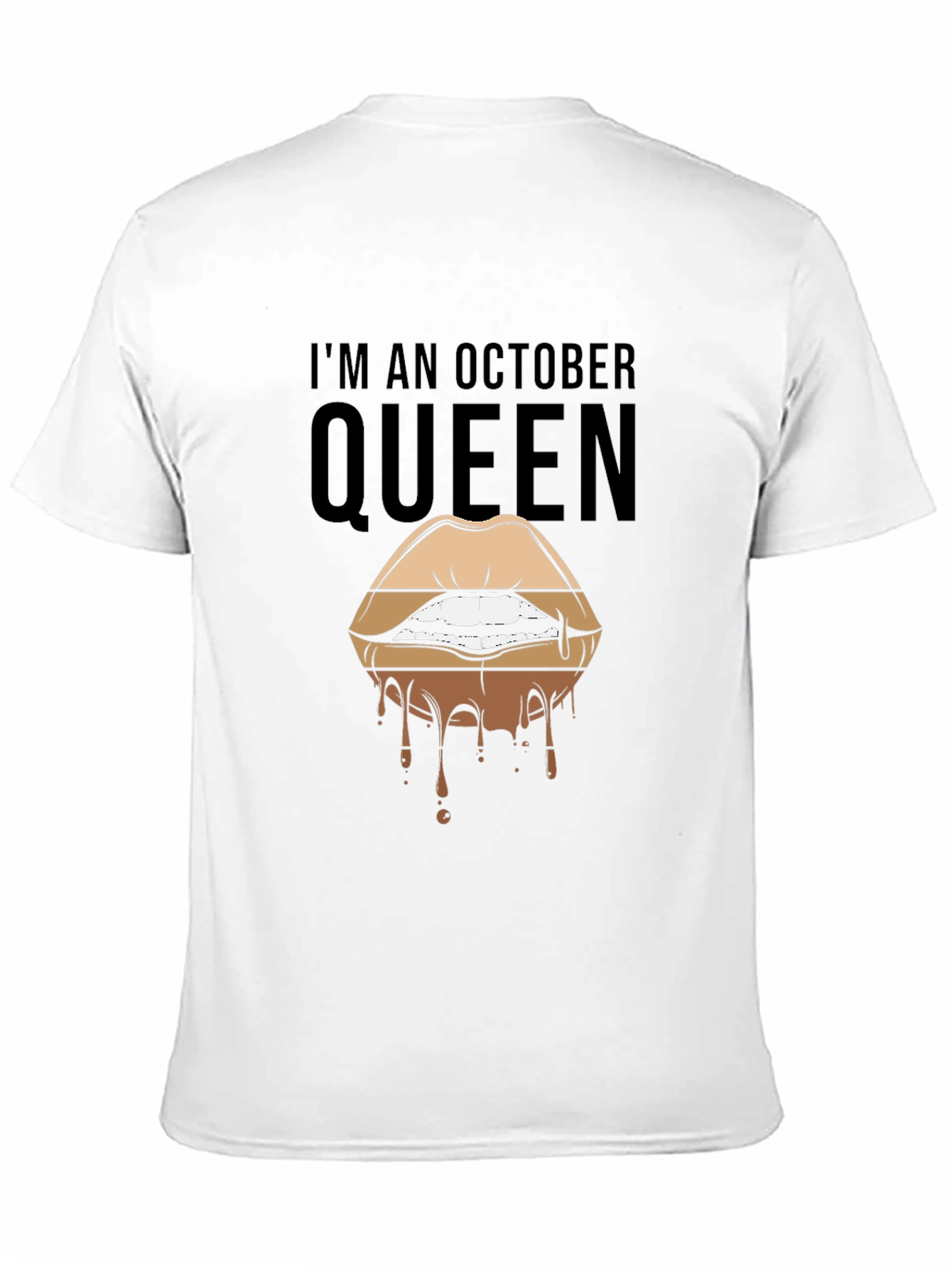 October Queen Lips Graphic T-Shirt - Black