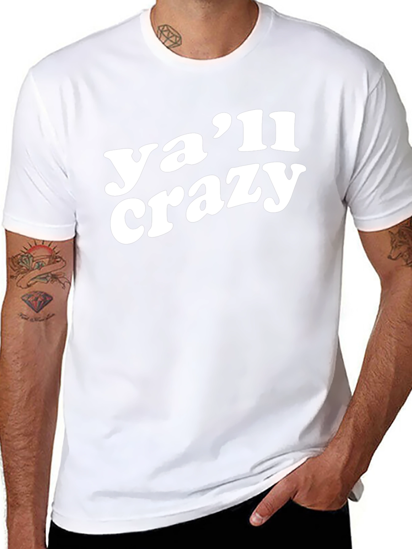 Yall Crazy Graphic T-Shirt - Trendy Casual Tee