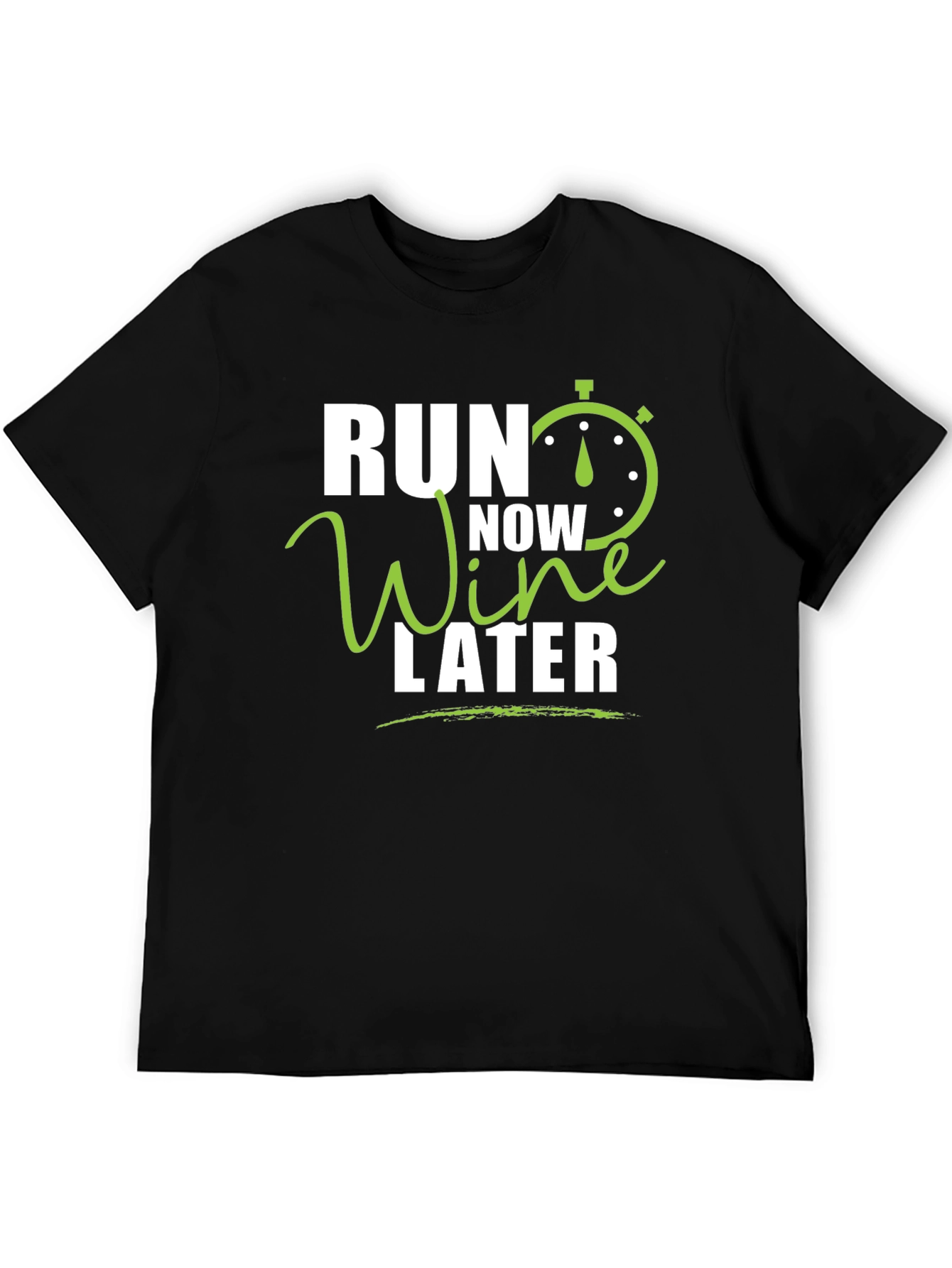 Run Now Wine Later Black Graphic T-Shirt